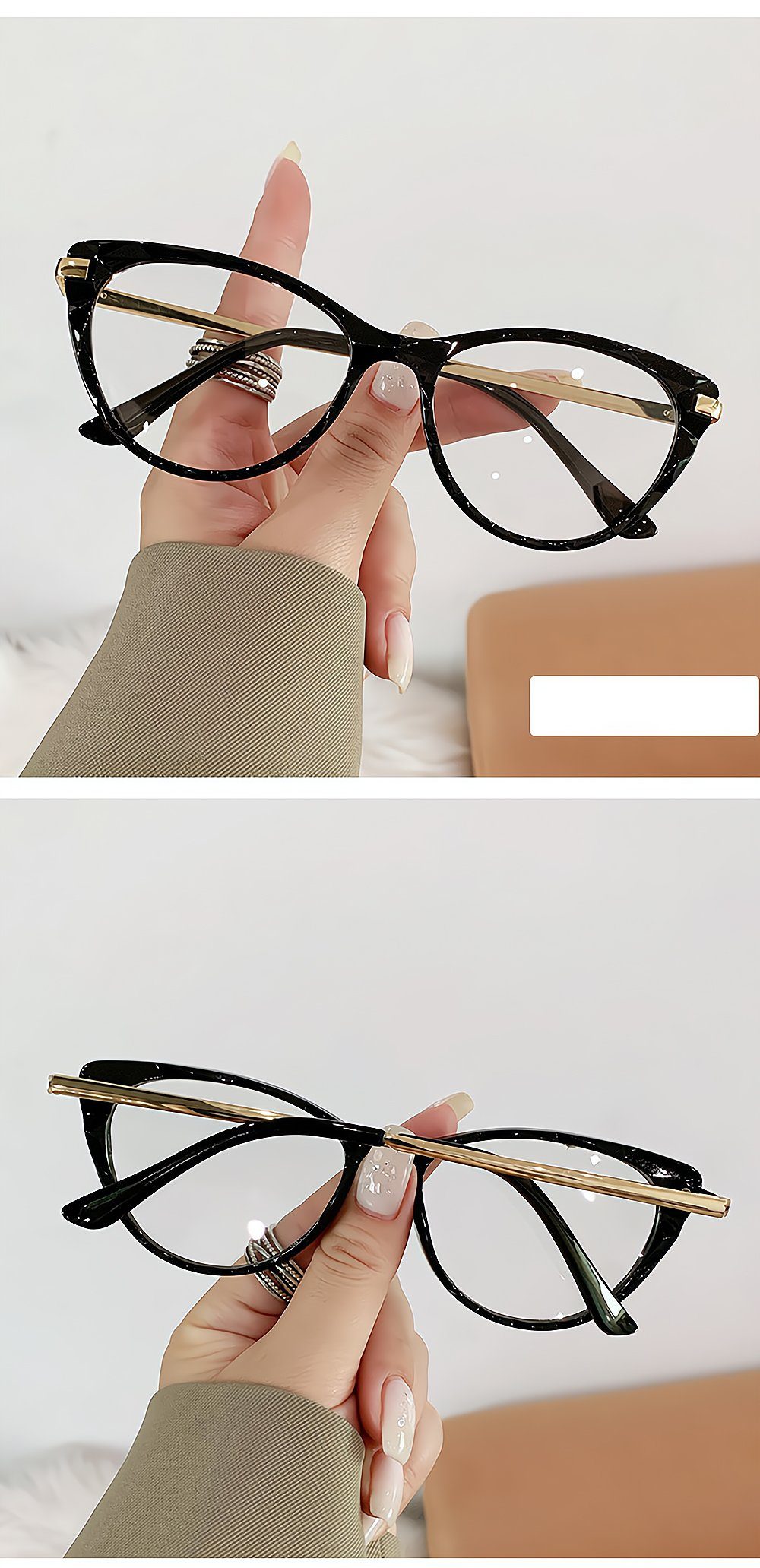 PACIEA Brille Farbverändernde polarisierte schwarz Gläser