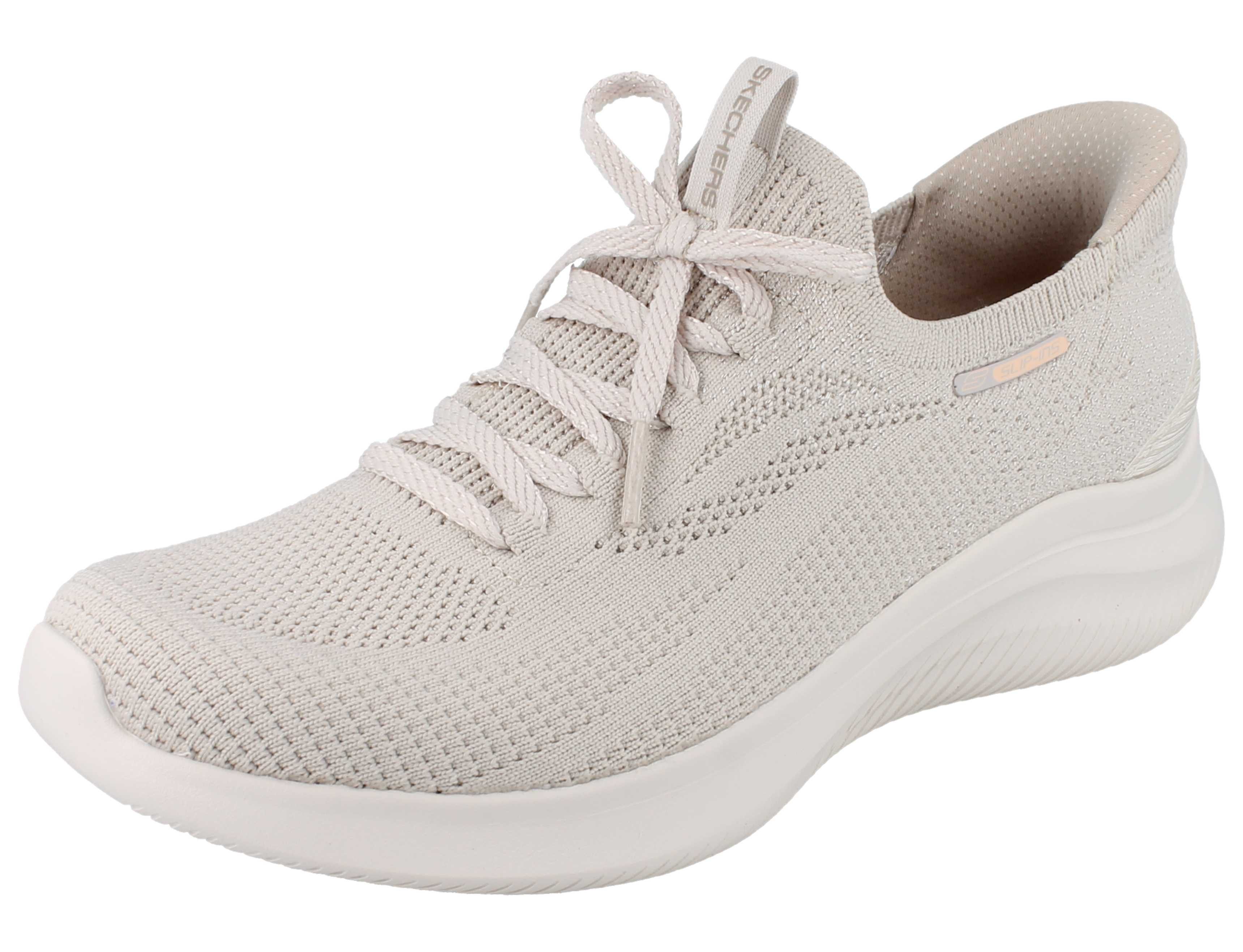 Skechers SKECHERS Slip-ins Ultra Flex 4.0 Damen Schlupfsneaker beige Textil - Slipper Vegan