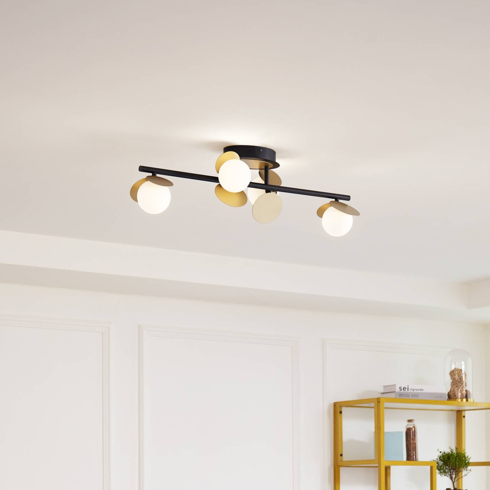 Lucande Deckenleuchten Pallo, LED, Metall, Schwarz warmweiß IP20, LED 13,5 W gesamt, warmweiß