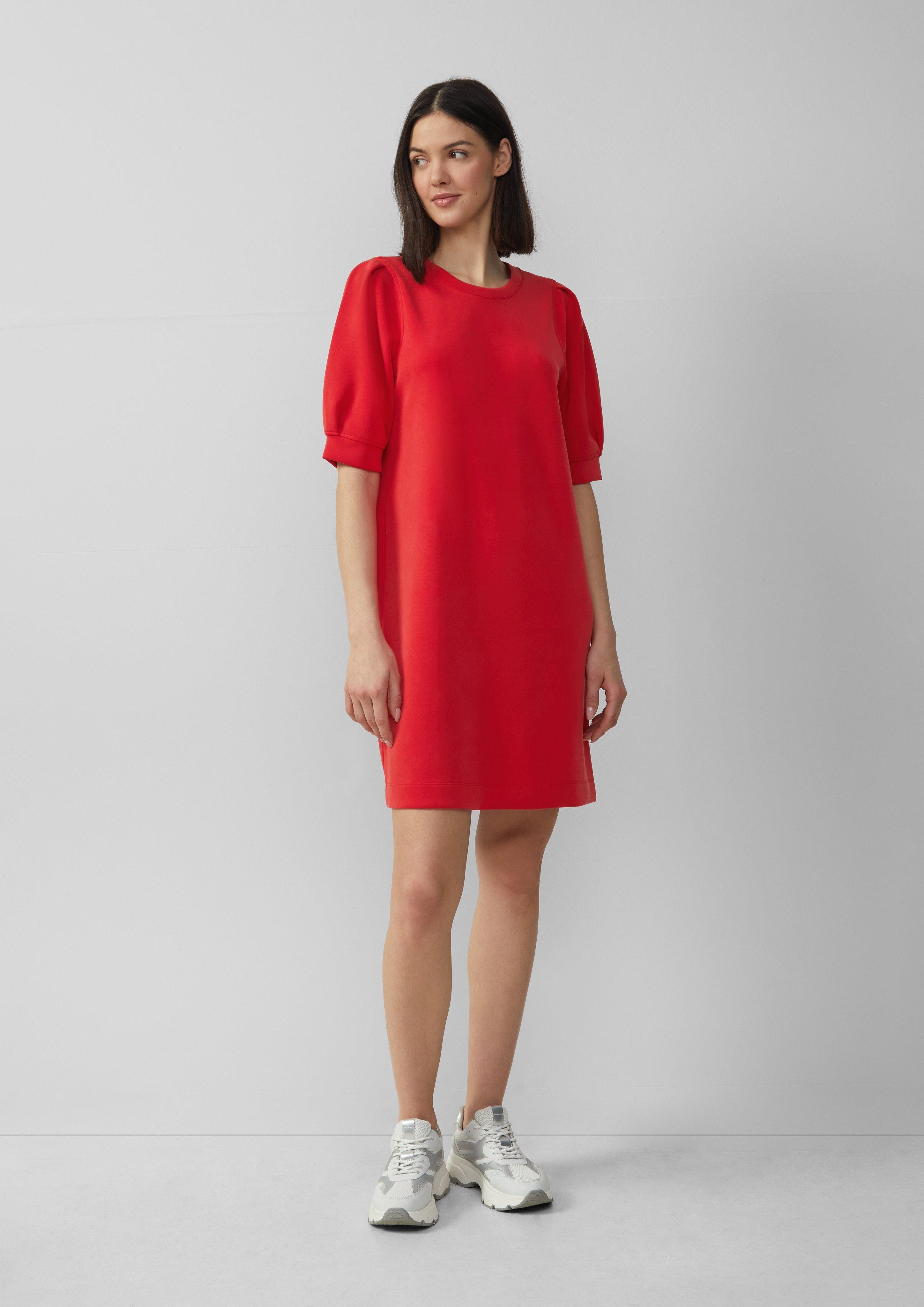 Minikleid Kurzes Scuba-Kleid mit Puffärmeln
