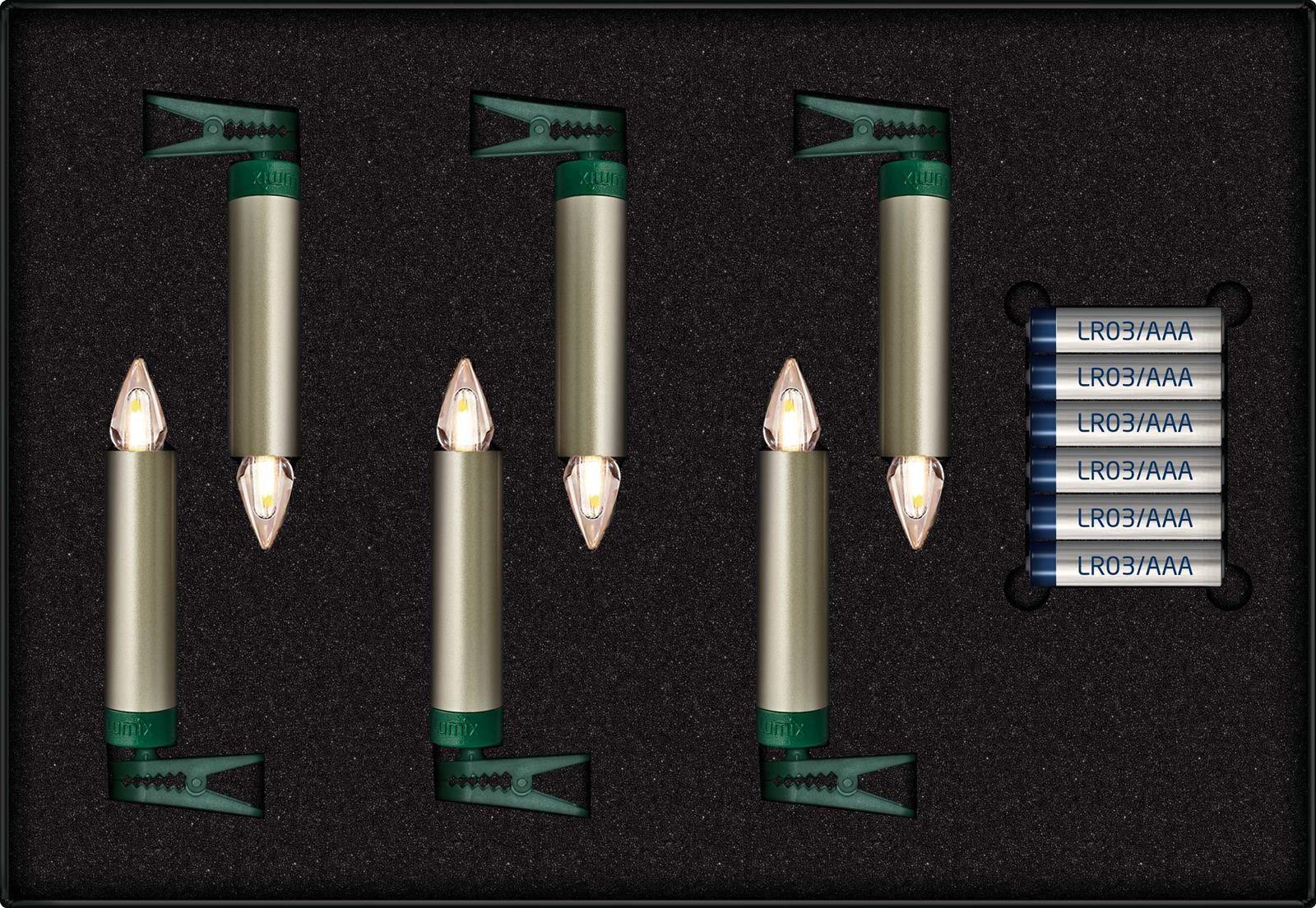 lumix LED-Christbaumkerzen LUMIX SuperLight Flame Mini Metallic Cashmere Erweiterung