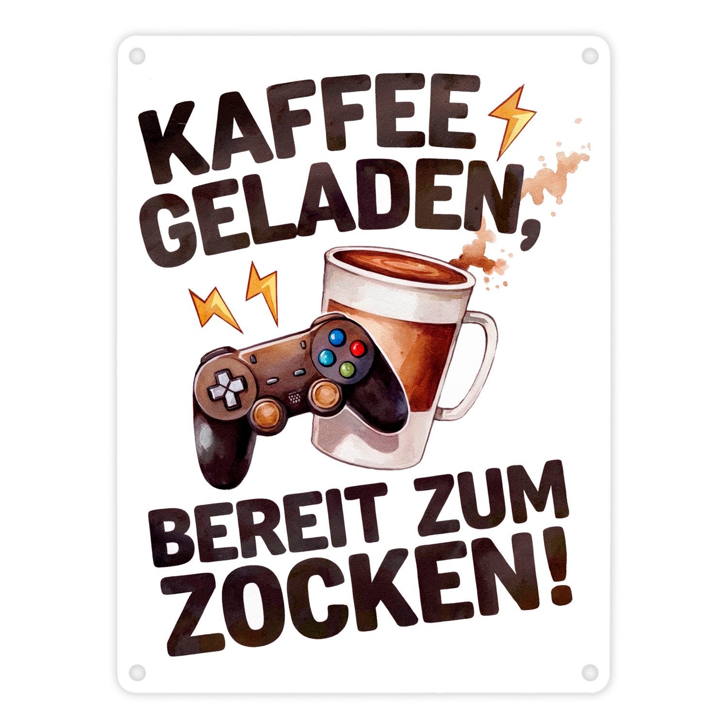 speecheese Metallschild Bereit zum Zocken Metallschild in 15x20 cm Gaming Controller