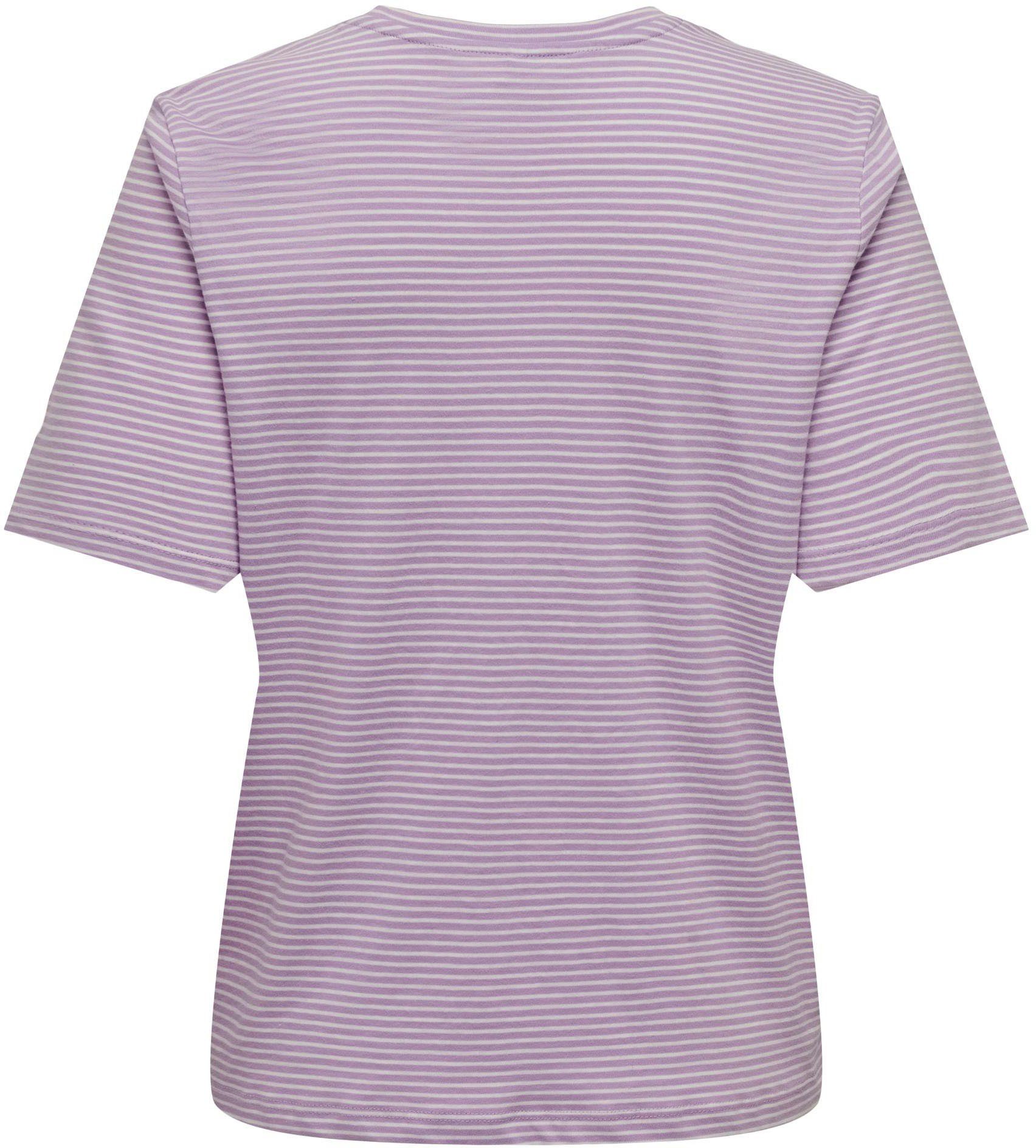 TOP Stripes ONLMAY Rose S/S JRS O-NECK BOX Kurzarmshirt ONLY REG Purple