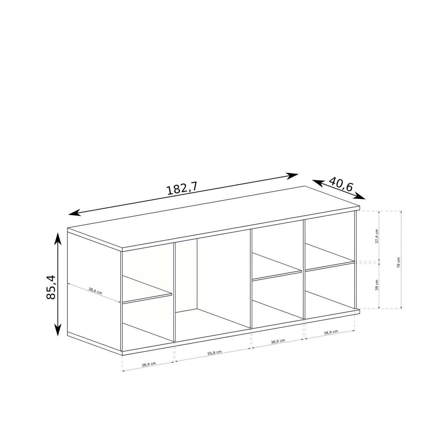 Marmex Möbel Kombikommode CALI 20 Sideboard große Kommode mit Schubladen Stauraum