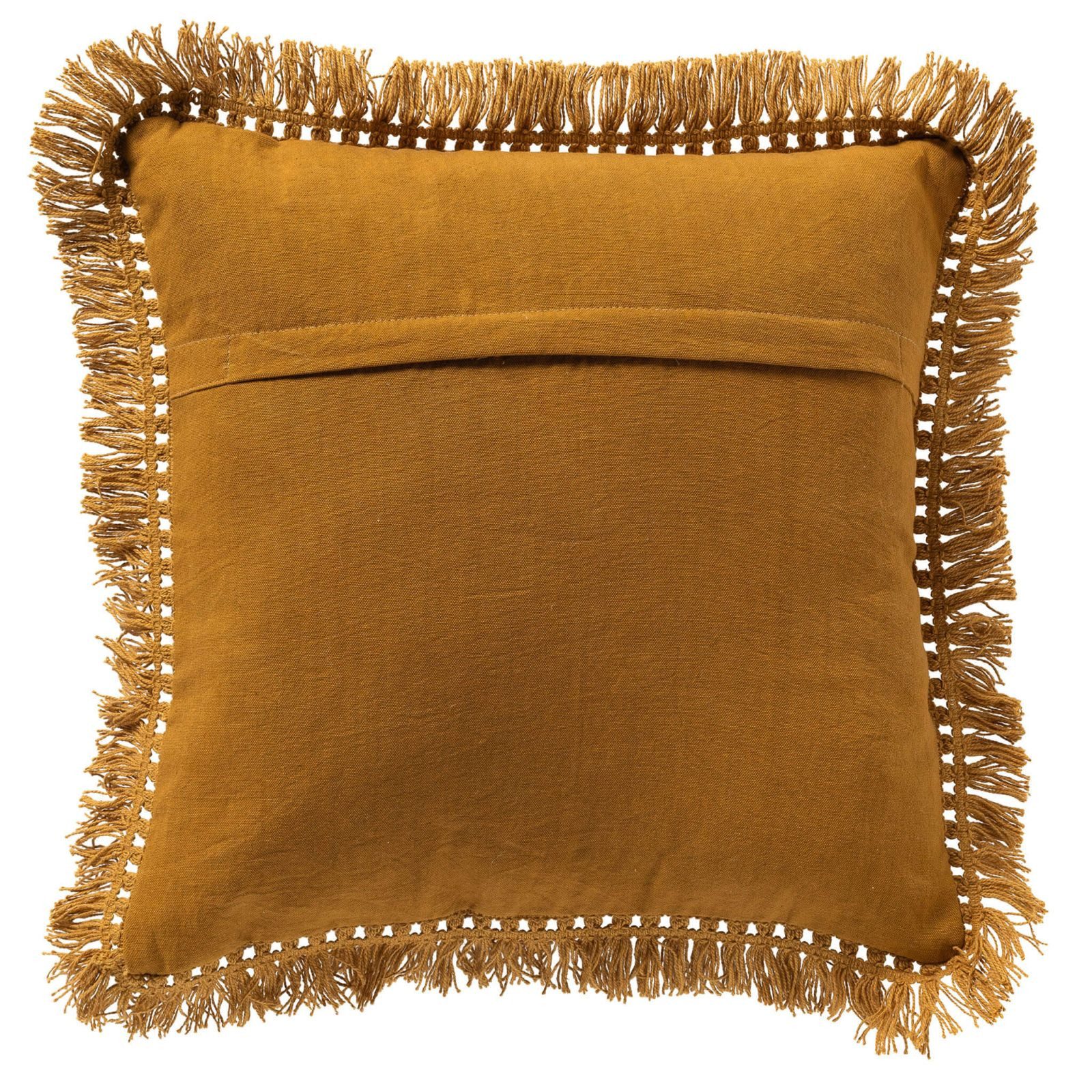 Dutch Decor Kissenhülle Uni 'Jonna' 45 x 45 cm, Mit Fransen
