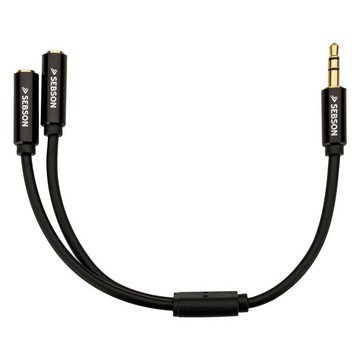 SEBSON Aux Audio Splitter Kabel 20cm, Klinke 3,5mm vergoldet, Verlängerung Optisches-Kabel