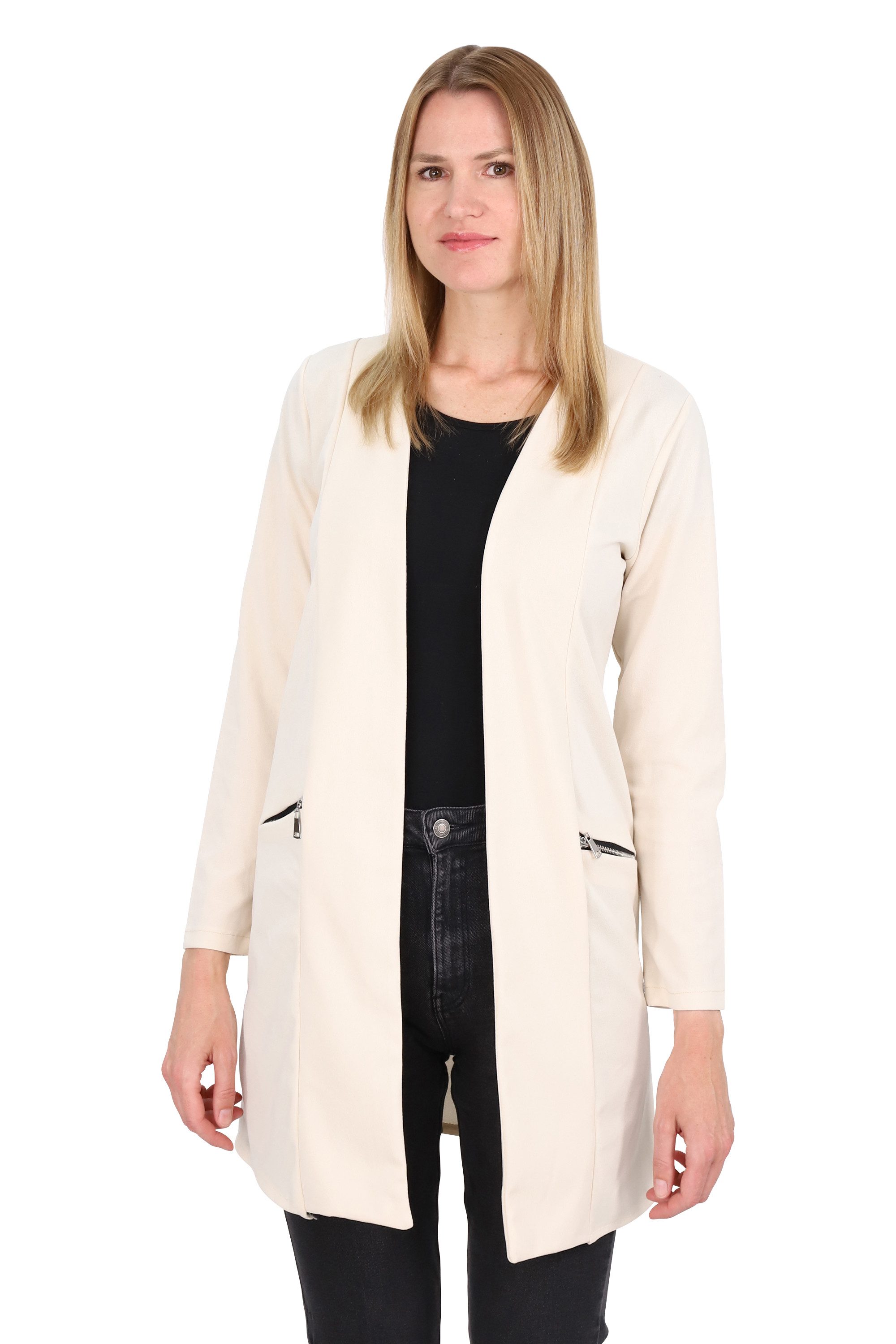 malito more than fashion Jackenblazer Long Blazer 6041 offener Long Blazer