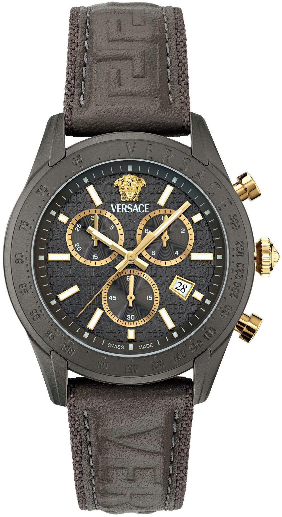 Versace Schweizer Uhr Chrono Master, Mit Echtheitskarte und CLG Sicherheitsnummer