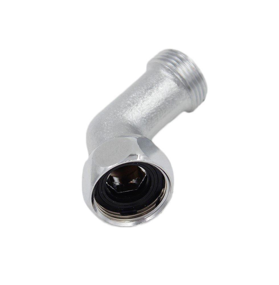 SpiceFlow Anschlussstück SpiceFlow 45° Winkeladapter mit Überwurfmutter, 3/4" IG + AG, Chrom, Chrom/Messing