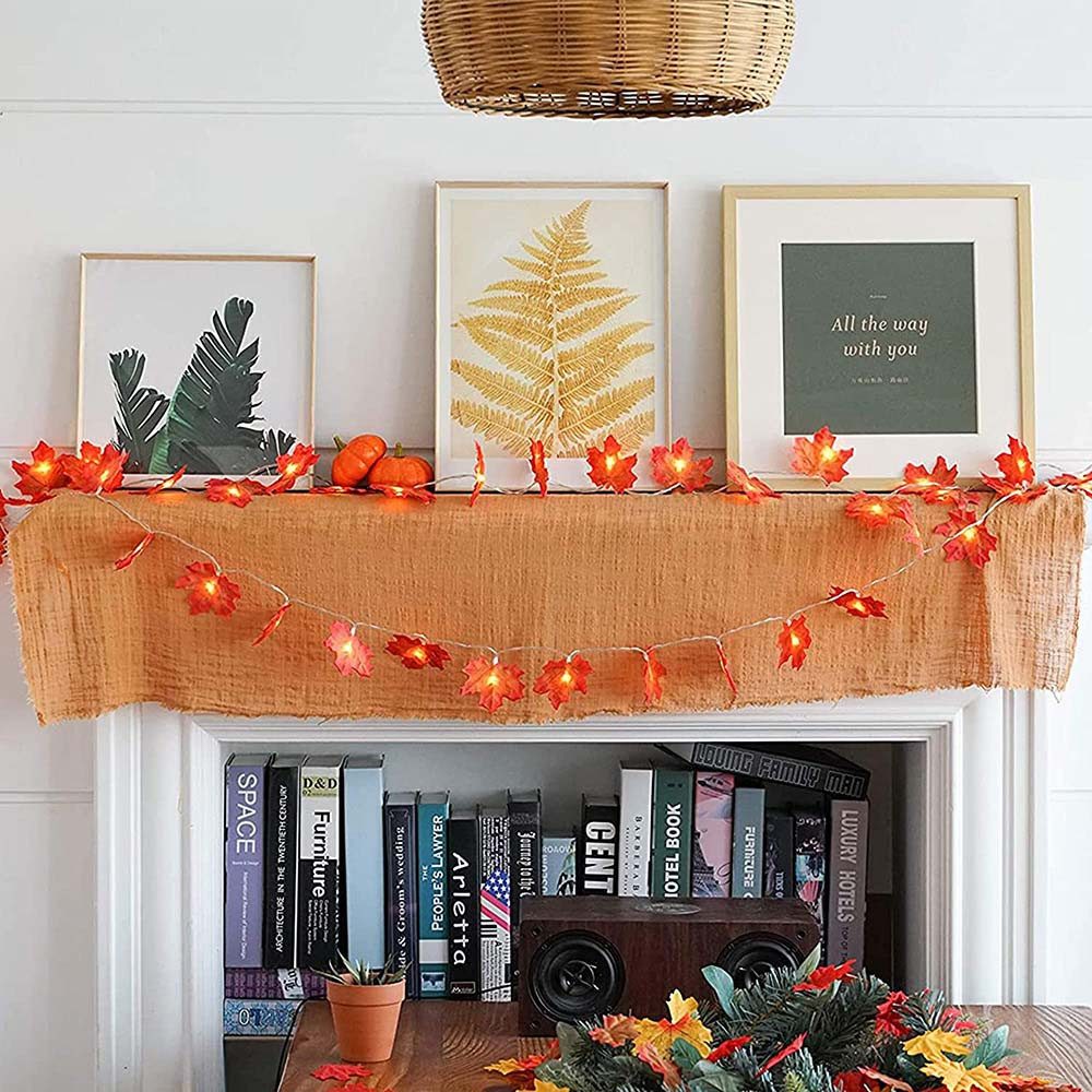 MUPOO LED-Girlande LED Lichterkette Ahornblatt Halloween Beleuchtung, Batte günstig online kaufen