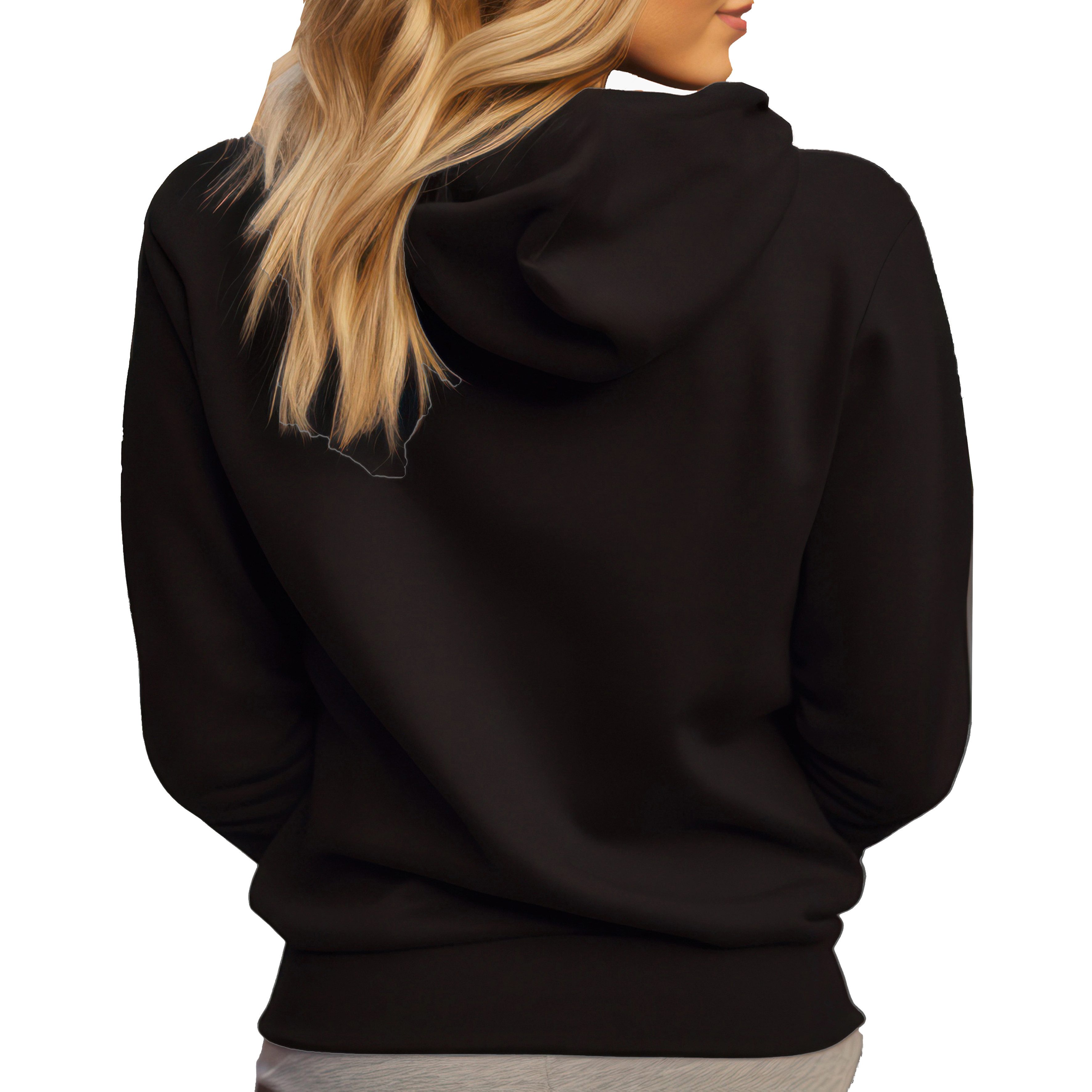 Banco Hoodie Damen Pullover Smile Unifarben Größen XS - 6XL, Unifarben, hochwertiger Druck – Bild 4 von 4