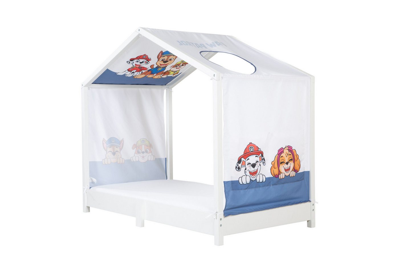 roba® Betthimmel Hausbettbezug - Baldachin für roba Montessori Hausbetten, erhältlich mit Peppa Pig oder Paw Patrol Motiven & in neutralem Grau