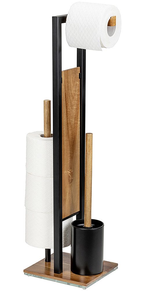 WENKO WC-Garnitur Modell Rivalta Acacia, integrierter Toilettenpapierhalter günstig online kaufen