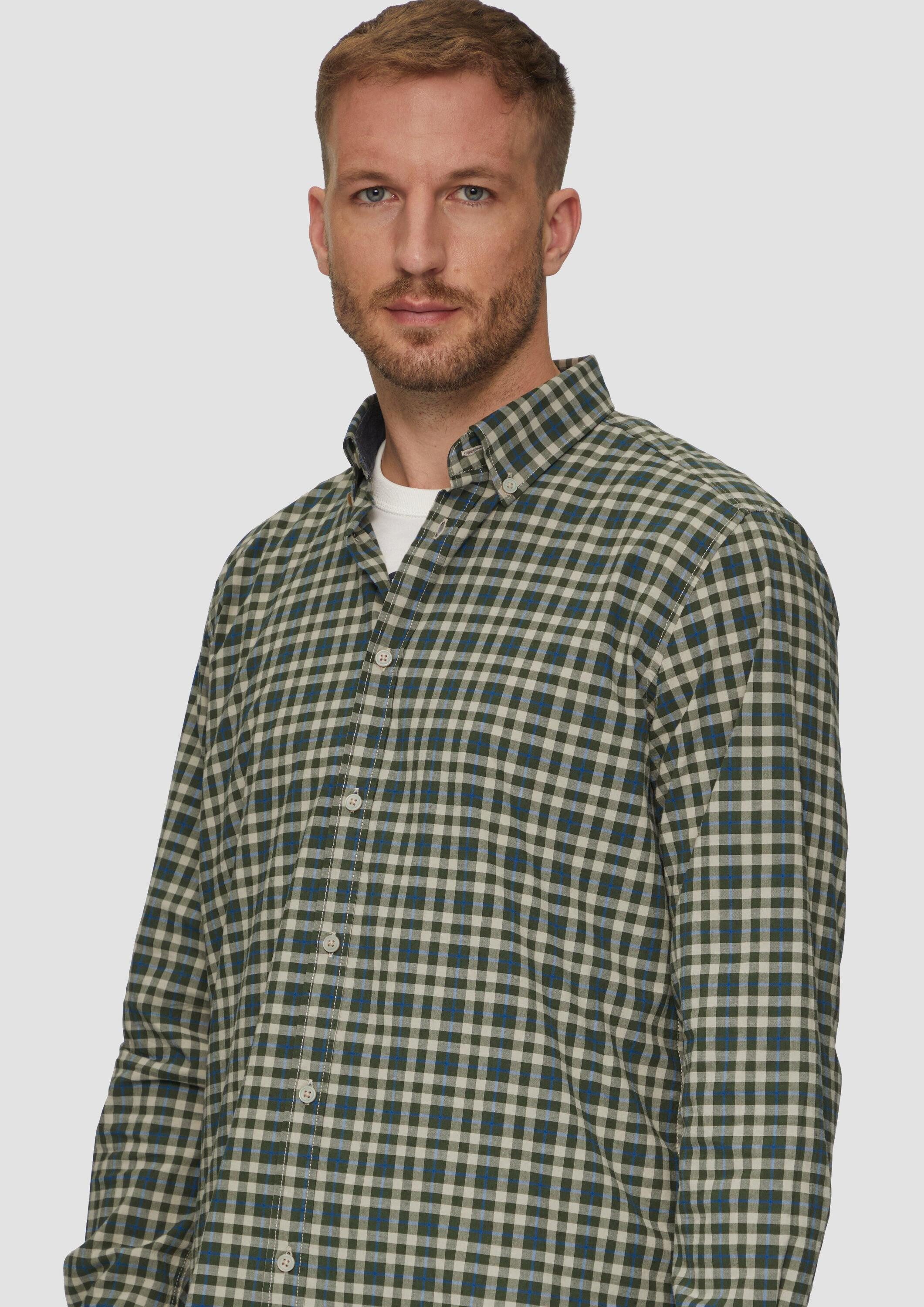 s.Oliver Langarmhemd Hemd Regular Fit: Hemd aus Baumwollstretch mit Button-Down-Kragen
