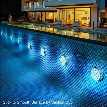 Daskoo Pool-Lampe 8 Stück Unterwasser Licht,13 LEDs, IP68 Wasserdichtes Poolbeleuchtung, RGB, RGB, Pool Licht für Aquarium, Pool, Teich