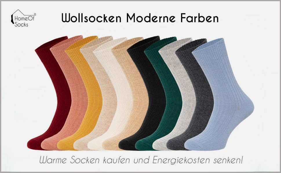 HomeOfSocks Socken Dünne Bunte Wollsocken Uni Druckarm Wollsocken Bunt mit Senf Wollanteil Hochwertige 72% Dünn
