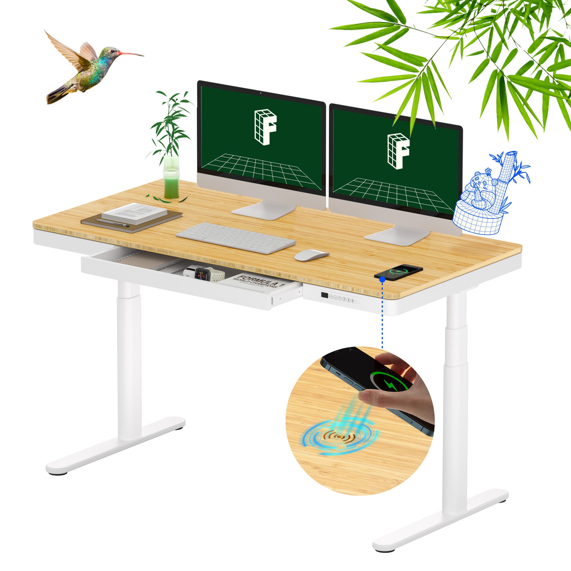 FLEXISPOT Schreibtisch Höhenverstellbarer Schreibtisch MIT Schubladen günstig online kaufen