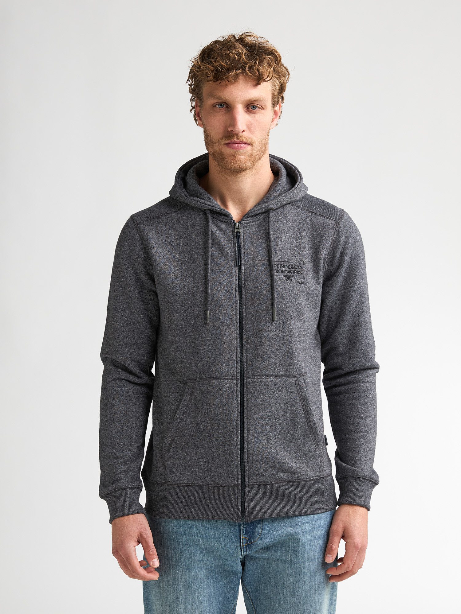 Petrol Industries Kapuzensweatshirt mit Reißverschluss und Eingrifftaschen