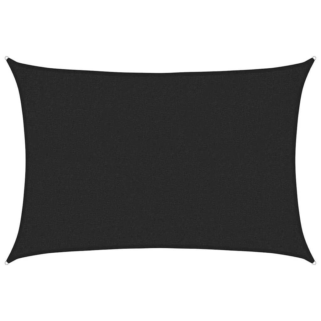 vidaXL Sonnensegel Sonnensegel 160 g/m² Schwarz 2x3 m HDPE, (1-tlg)