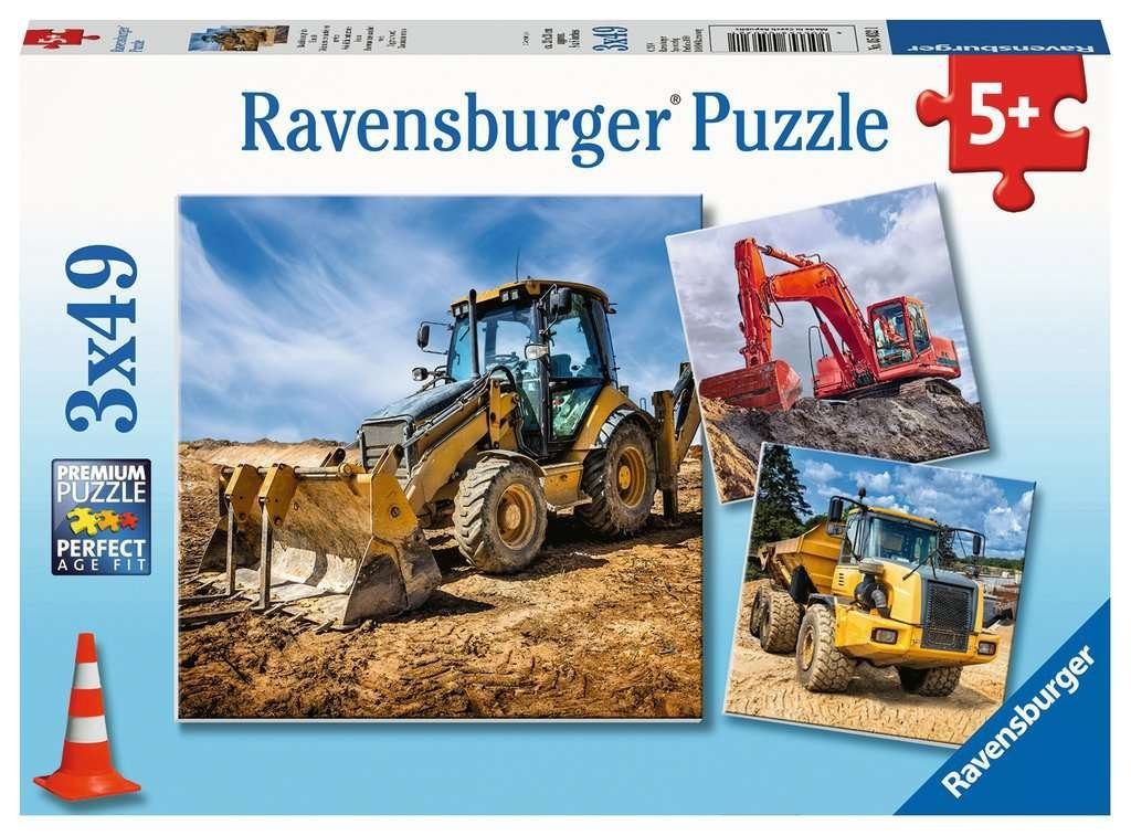 Ravensburger Puzzle Puzzle 3x49T. Baufahrzeuge [439316], 3 Puzzleteile
