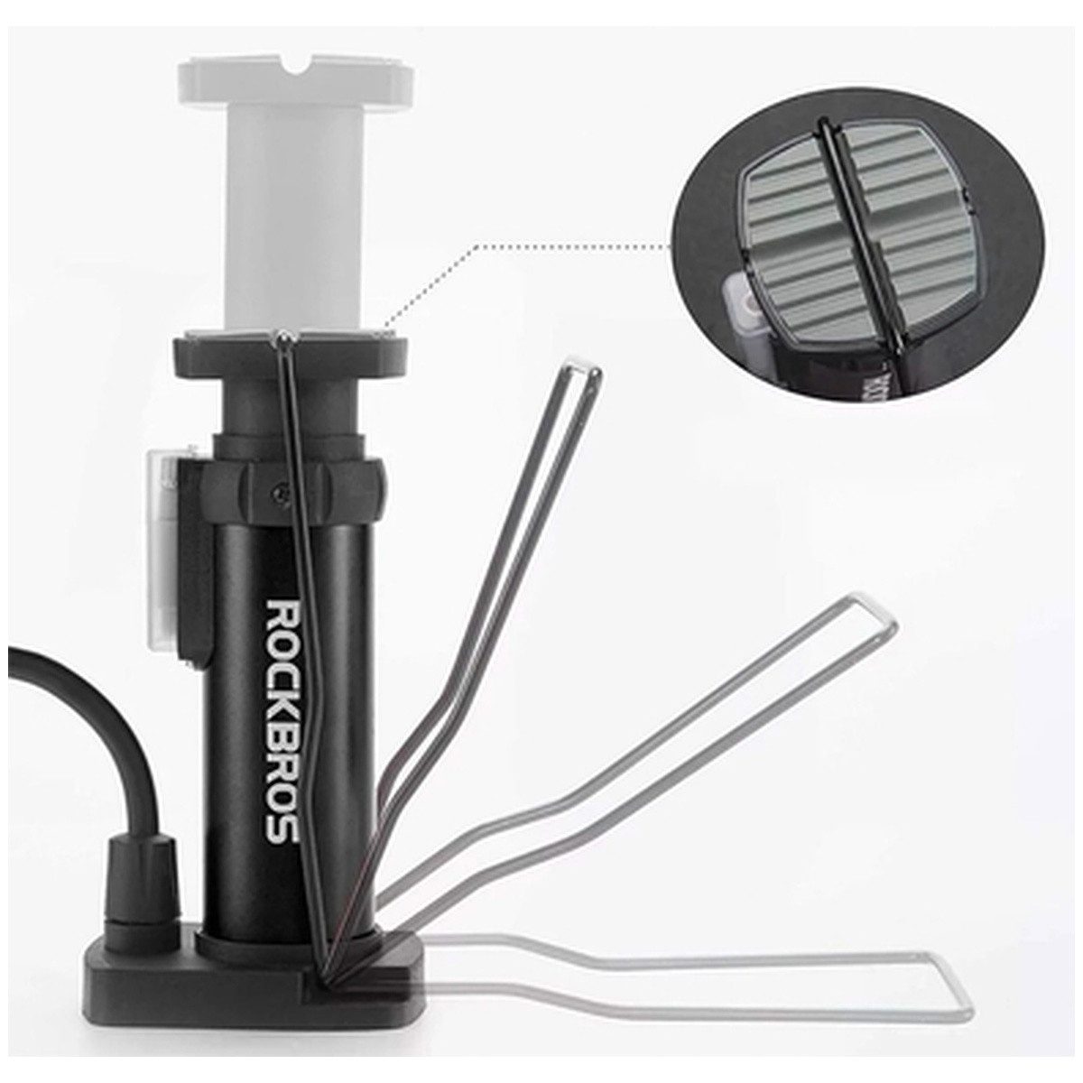 ROCKBROS Fahrradpumpe Rockbros 42610002001 Standfahrradpumpe mit Manometer