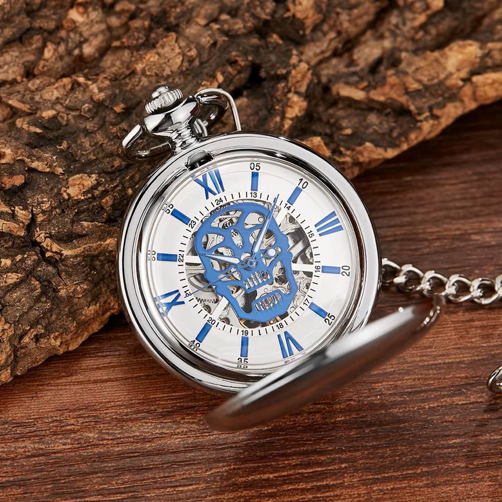 Tidy Taschenuhr GothicTime Totenkopf Taschenuhr – Mechanische Skelettuhr