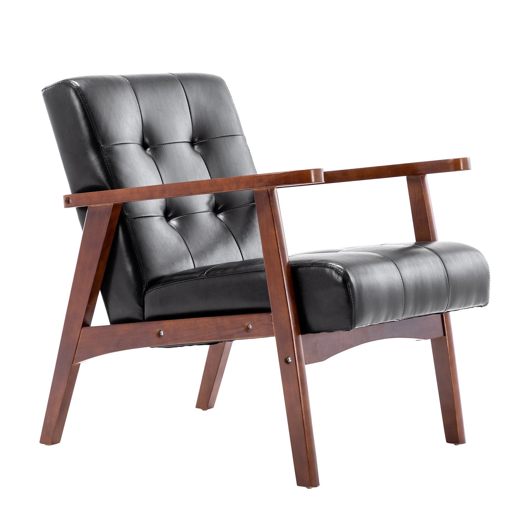 HomeMiYN Loungesessel Retro Holzsessel Loungesessel Polsterstuhl günstig online kaufen