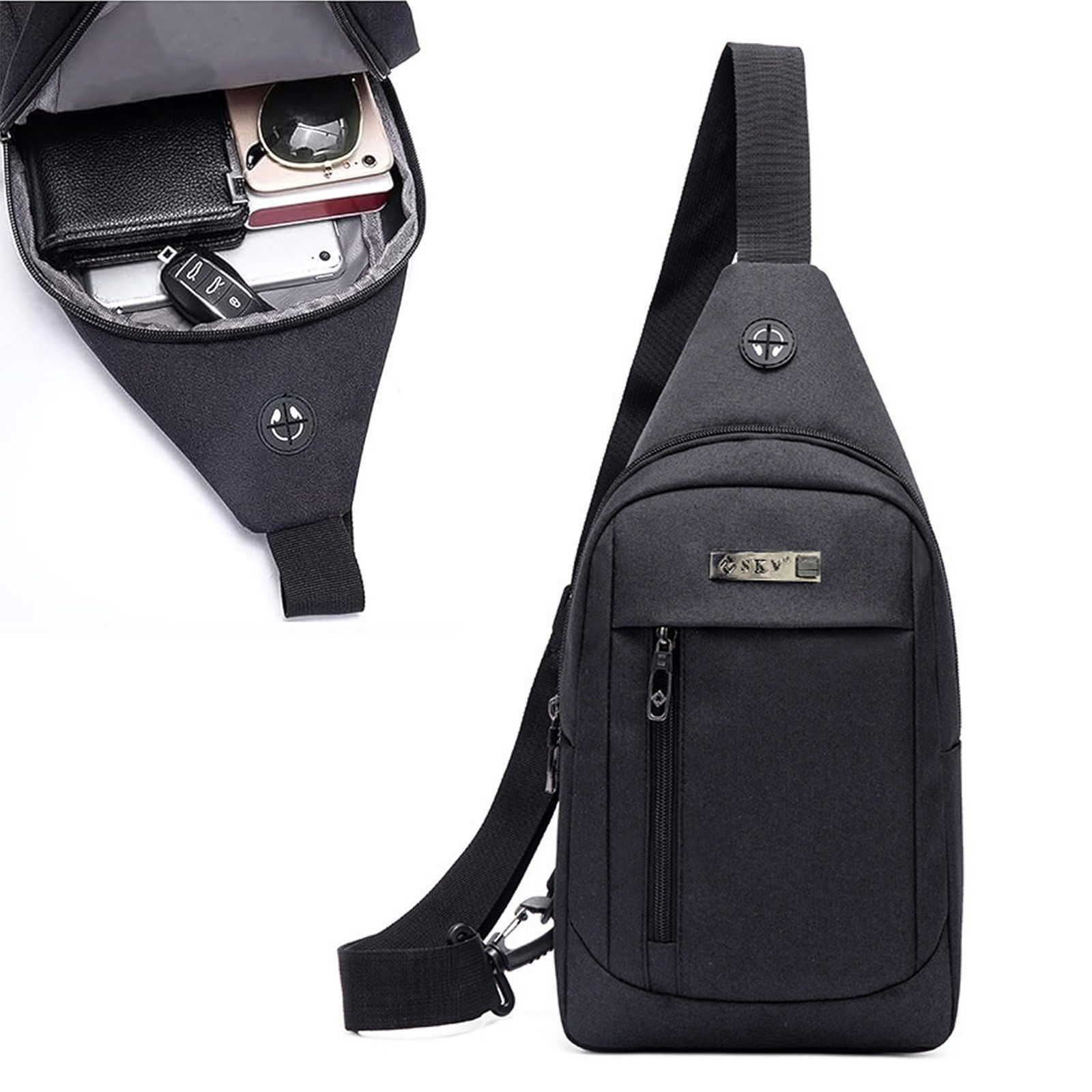 Schultertasche Brusttasche Rucksack Umhängetasche Sling Bag Handytasche