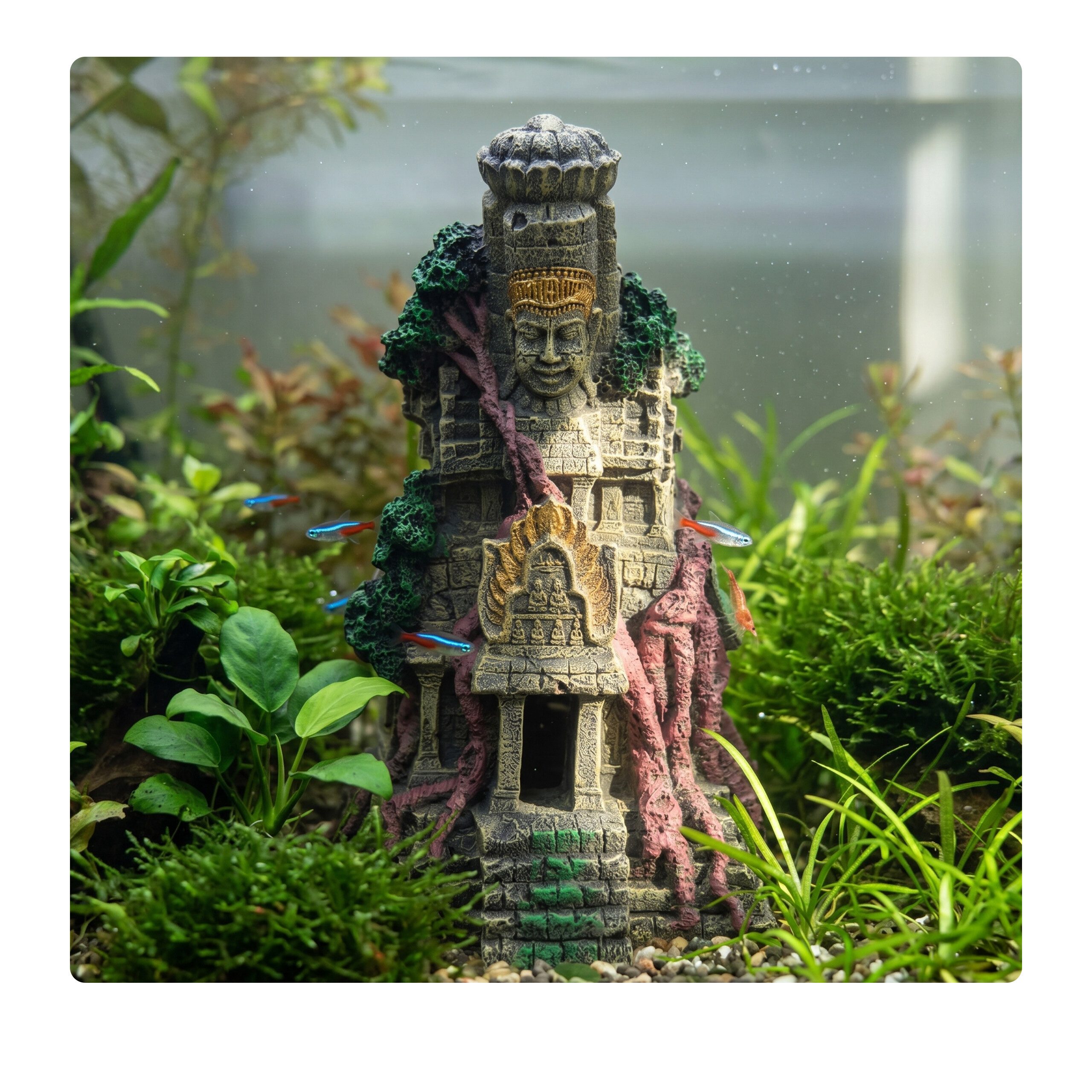 relaxdays Aquariendeko Aquarium Deko Tempel