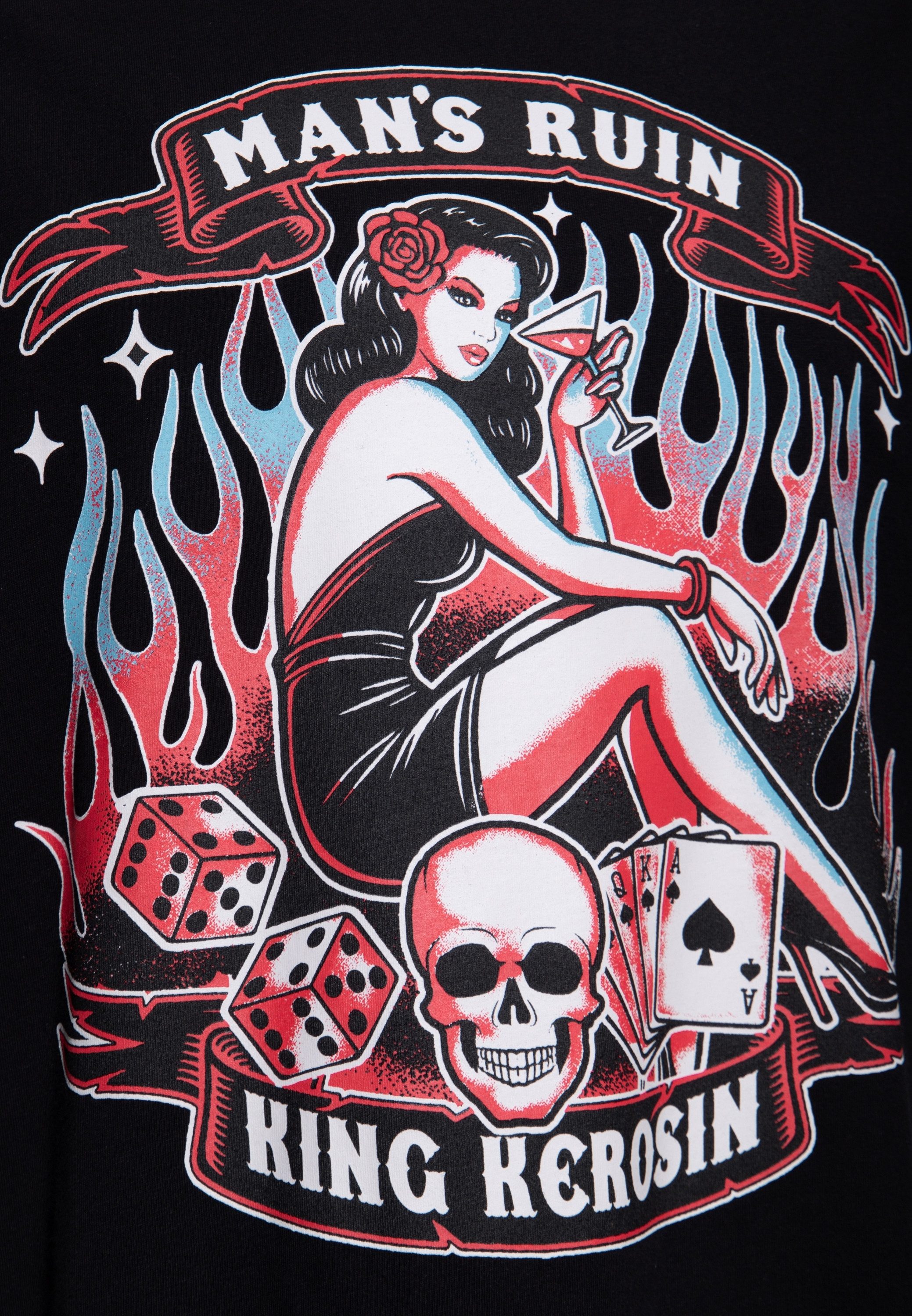 KingKerosin Print-Shirt Man's Ruin (1-tlg) mit Rockabilly-Artwork