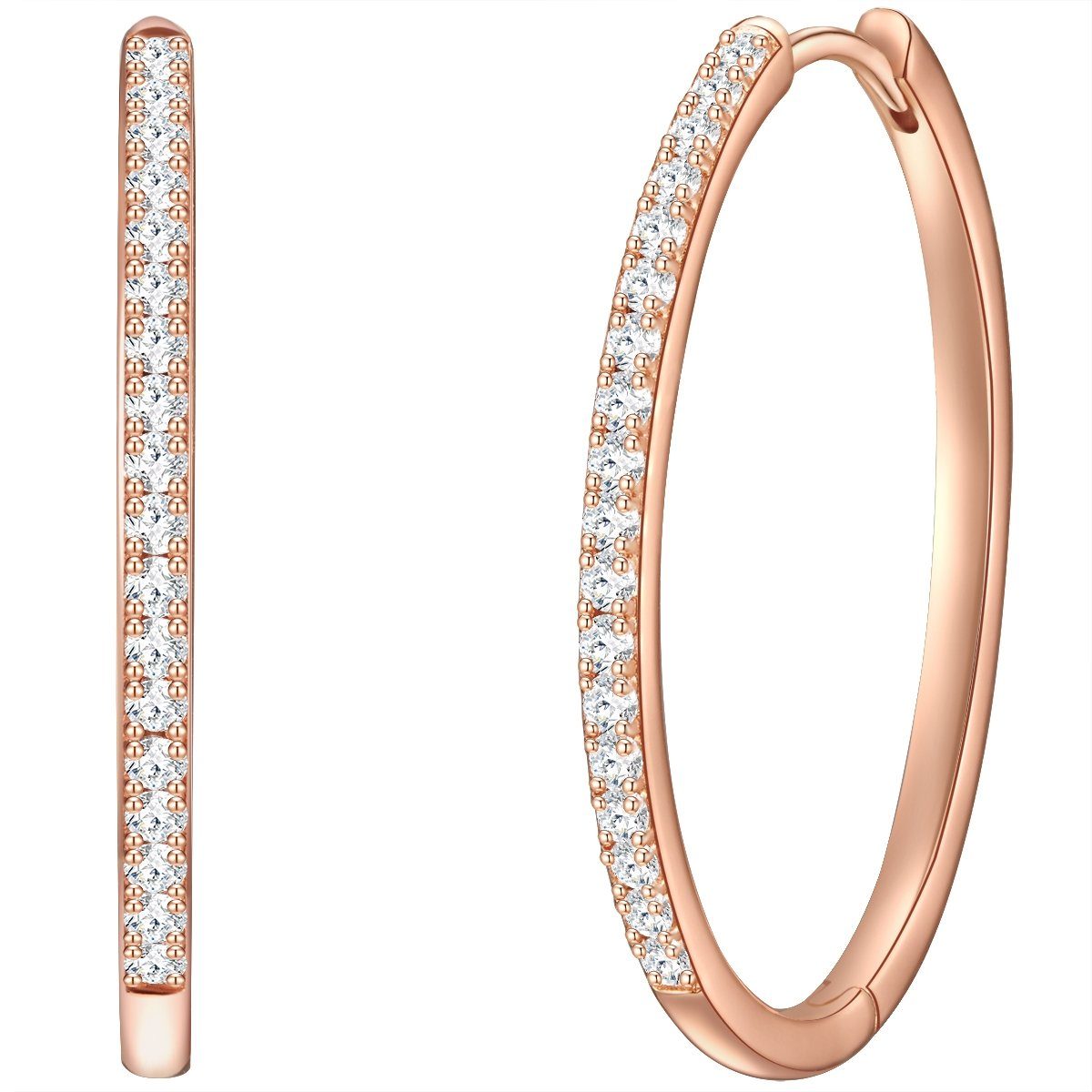 Glanzstücke München Paar Creolen roségold, in Sterling Silber mit Zirkonia günstig online kaufen