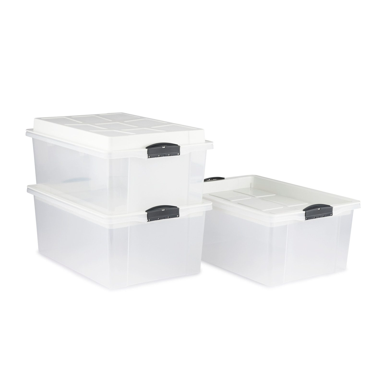 Aufbewahrungsbox Jive Dome 3er-Set stapelbare A3 Aufbewahrungsbox 38l mit Deckel