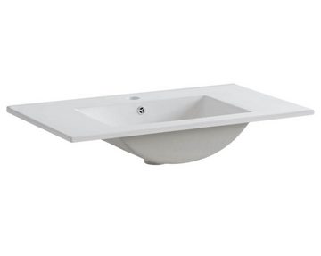 einfachgutemoebel Waschtisch-Set Badezimmer Waschplatz KARATA 80cm, Einbaubecken weiß, kaschmir grey, (Badmöbel Set, 1-St., Waschtisch Unterschrank)