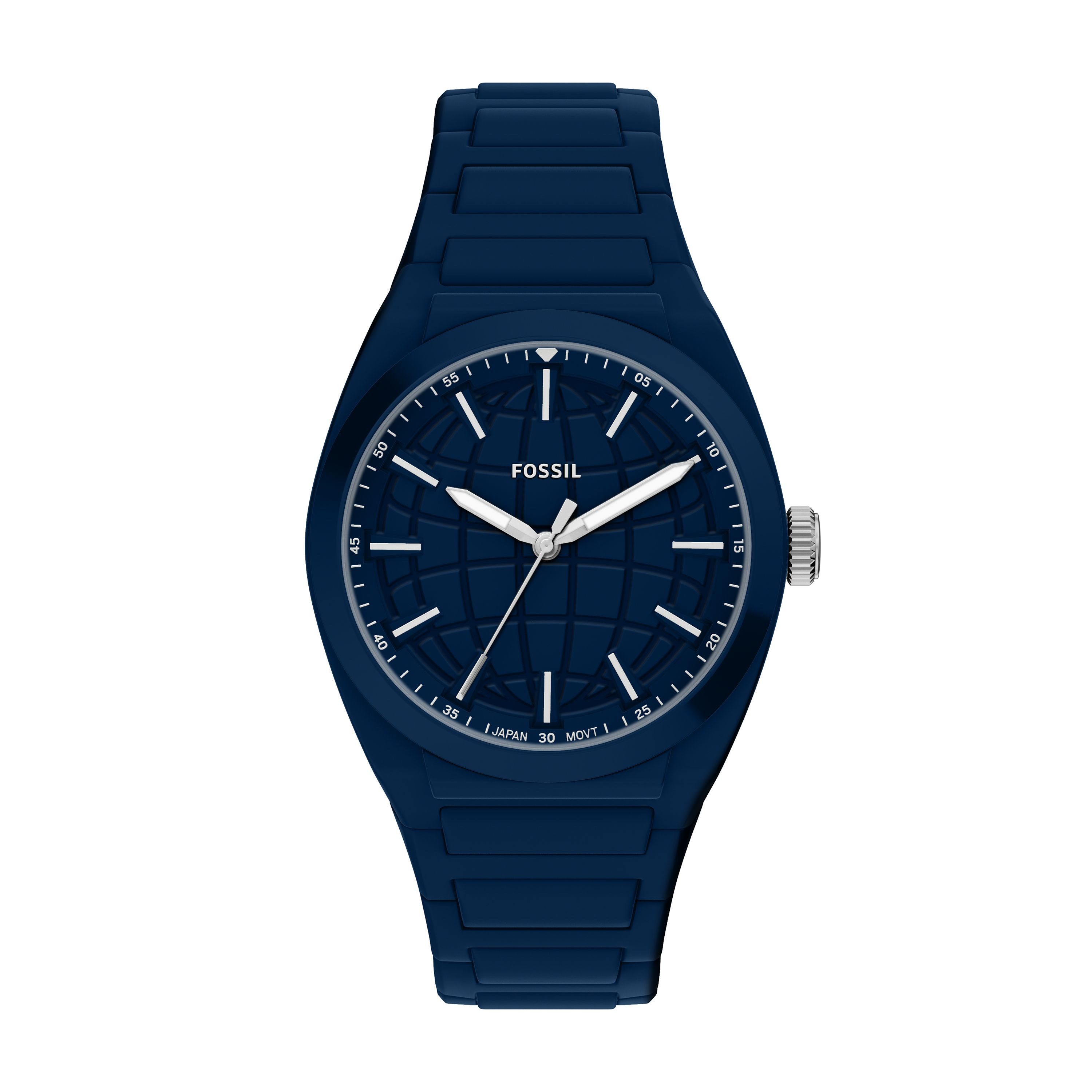 Fossil Quarzuhr Everett FS6177, Armbanduhr, Silikonarmband, analog