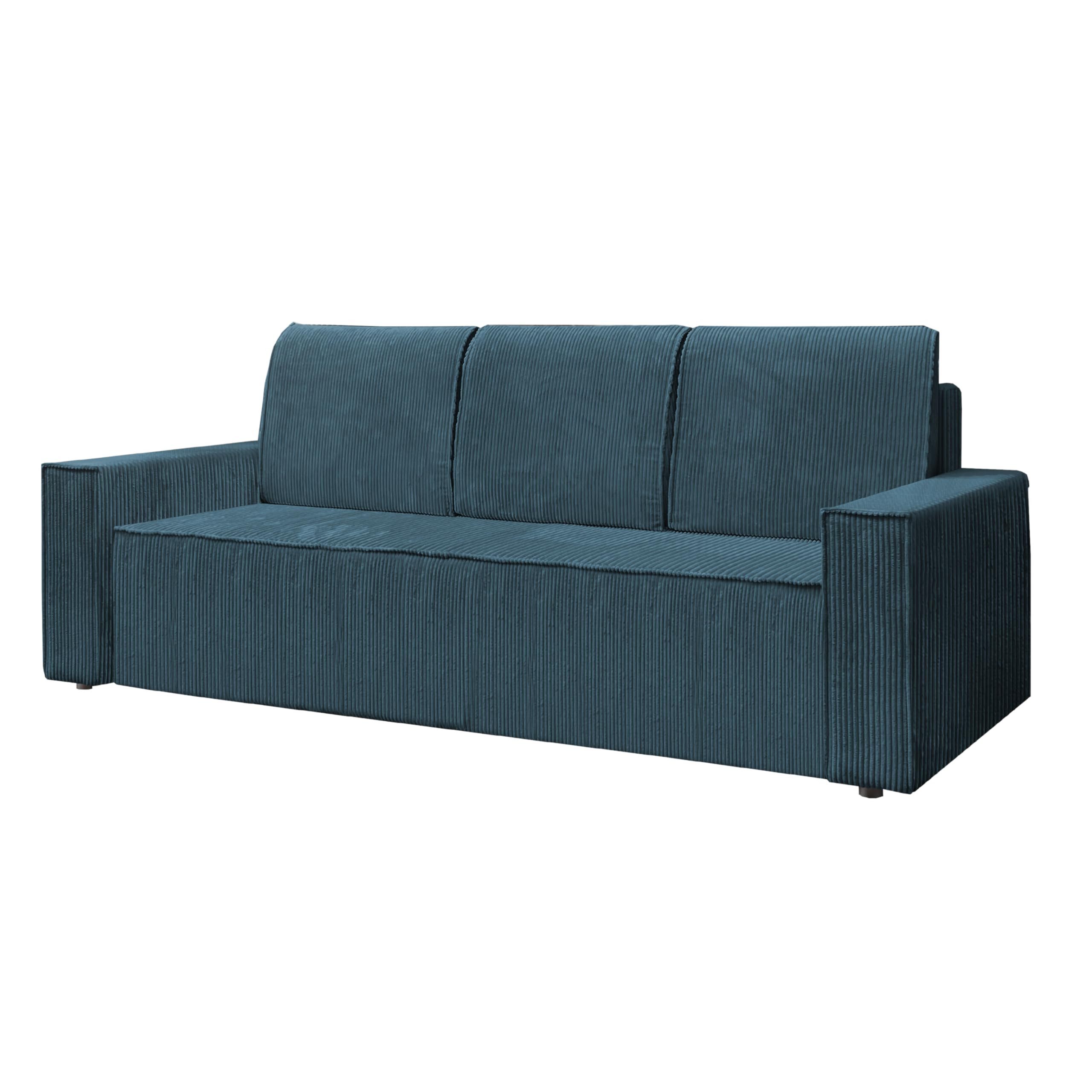 KIER FURNITURE Sofa mit Schlaffunktion, 236 cm lang, mit Bettkasten, 143x200 cm - Blau