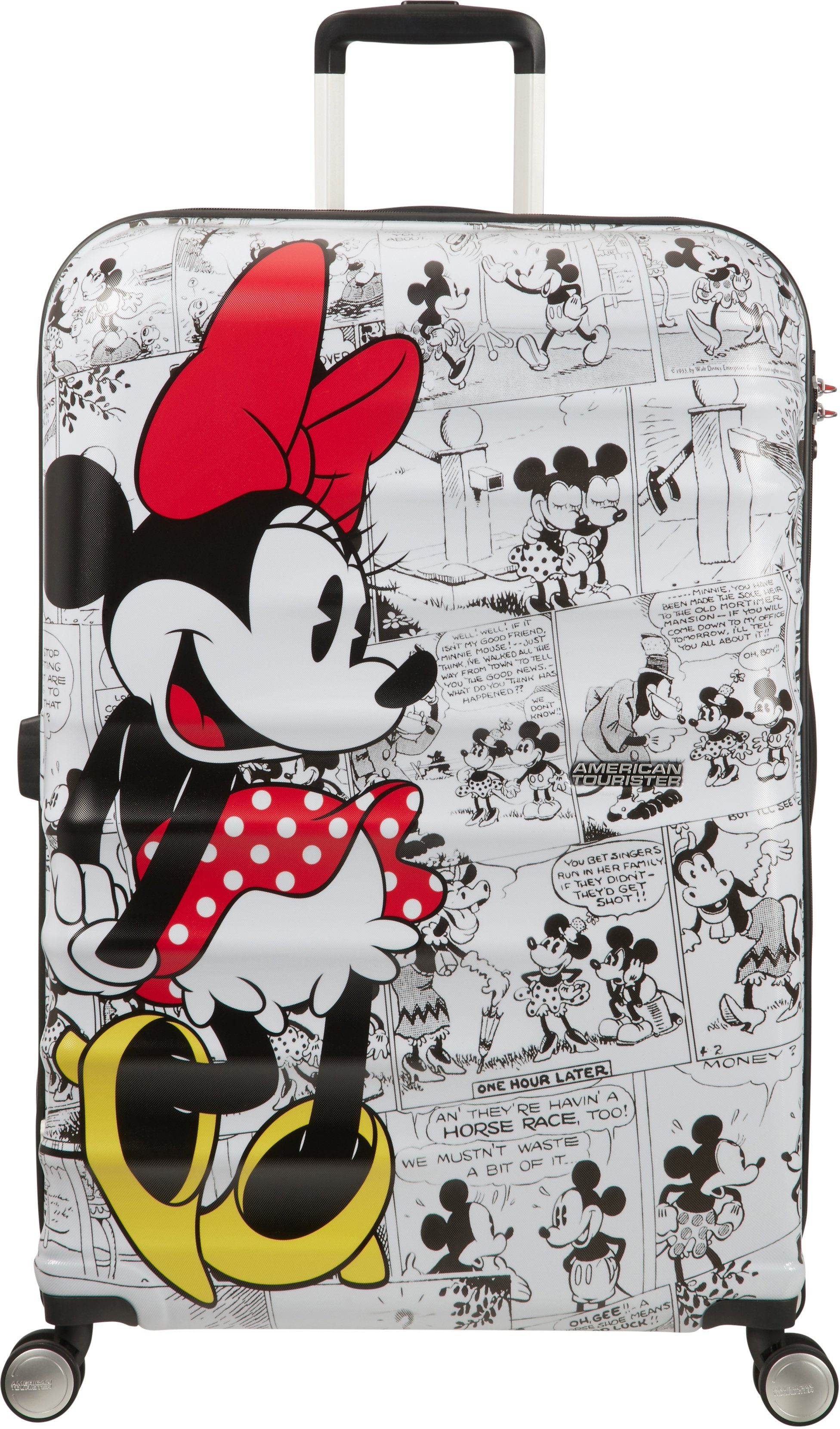 American Tourister® Hartschalen-Trolley Disney Wavebreaker, 77 cm, 4 Rollen, teilweise aus recyceltem Material Minnie Comics White