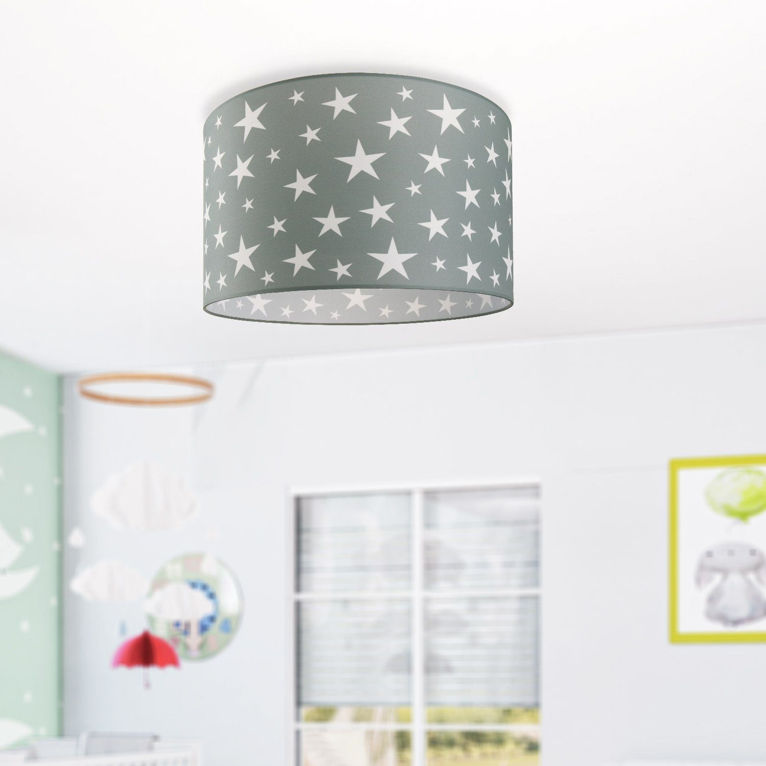 Paco Home Kinderzimmer Capri LED 315, Deckenleuchte Motiv Deckenlampe Kinderlampe ohne E27 Leuchtmittel, Sternenhimmel