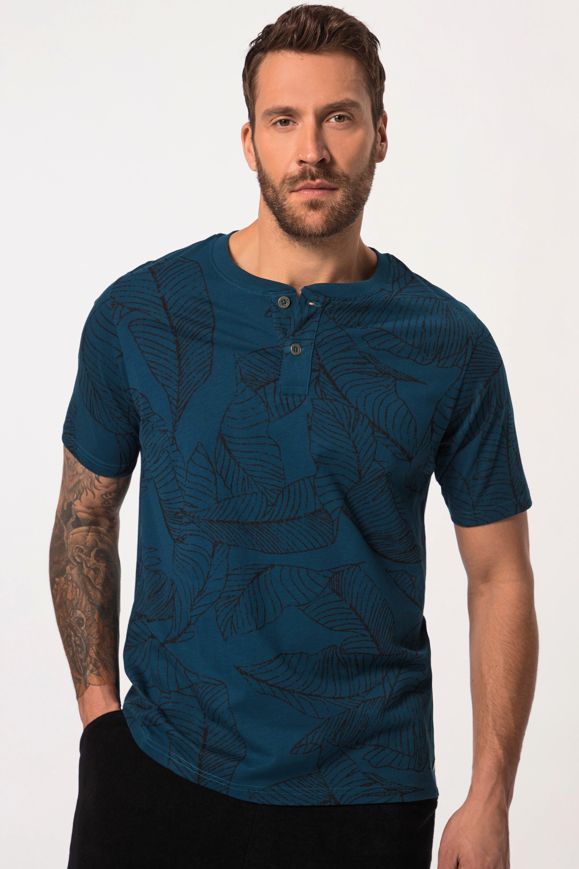 JP1880 T-Shirt JP1880 Henley Halbarm floraler Print bis 8 XL