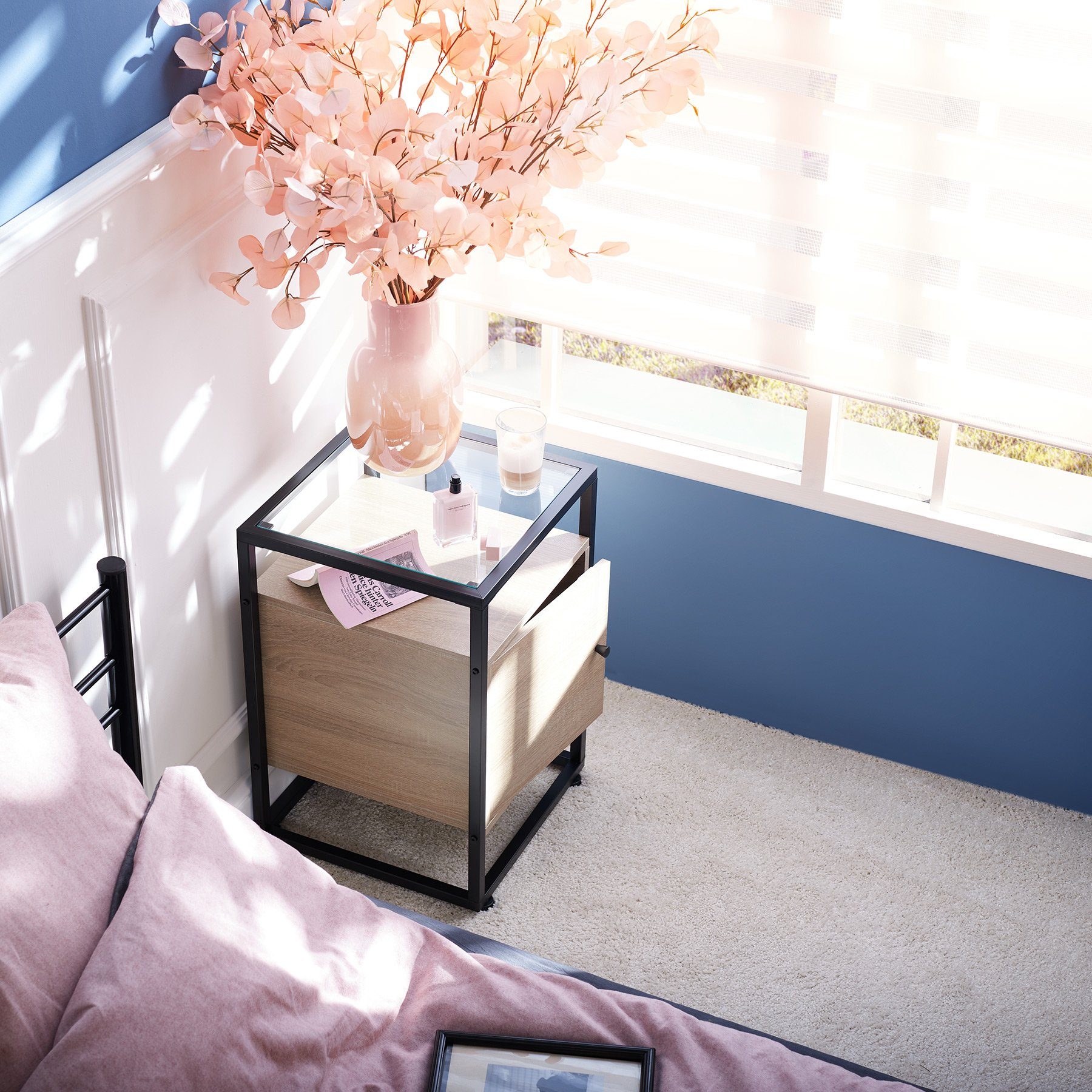 tectake Nachttisch Beistelltisch Dudley 40x43x60,5cm (1-St., 3 tlg), Kantig günstig online kaufen