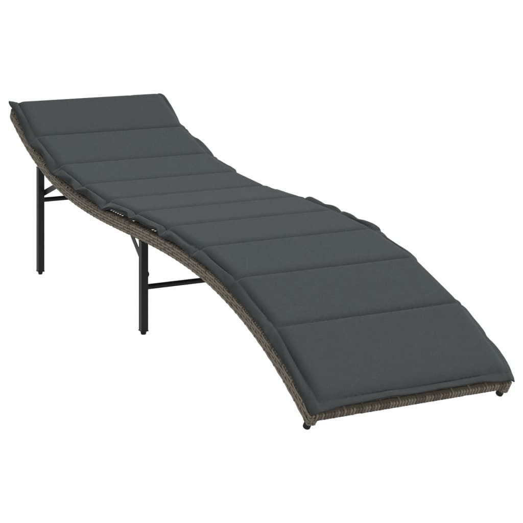 vidaXL Gartenliege Sonnenliege mit Kissen Grau günstig online kaufen