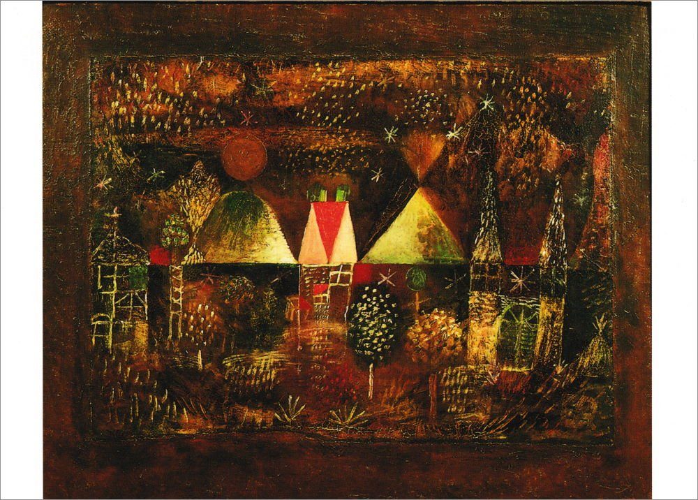 Postkarte Kunstkarte Paul Klee "Nächtliches Fest"