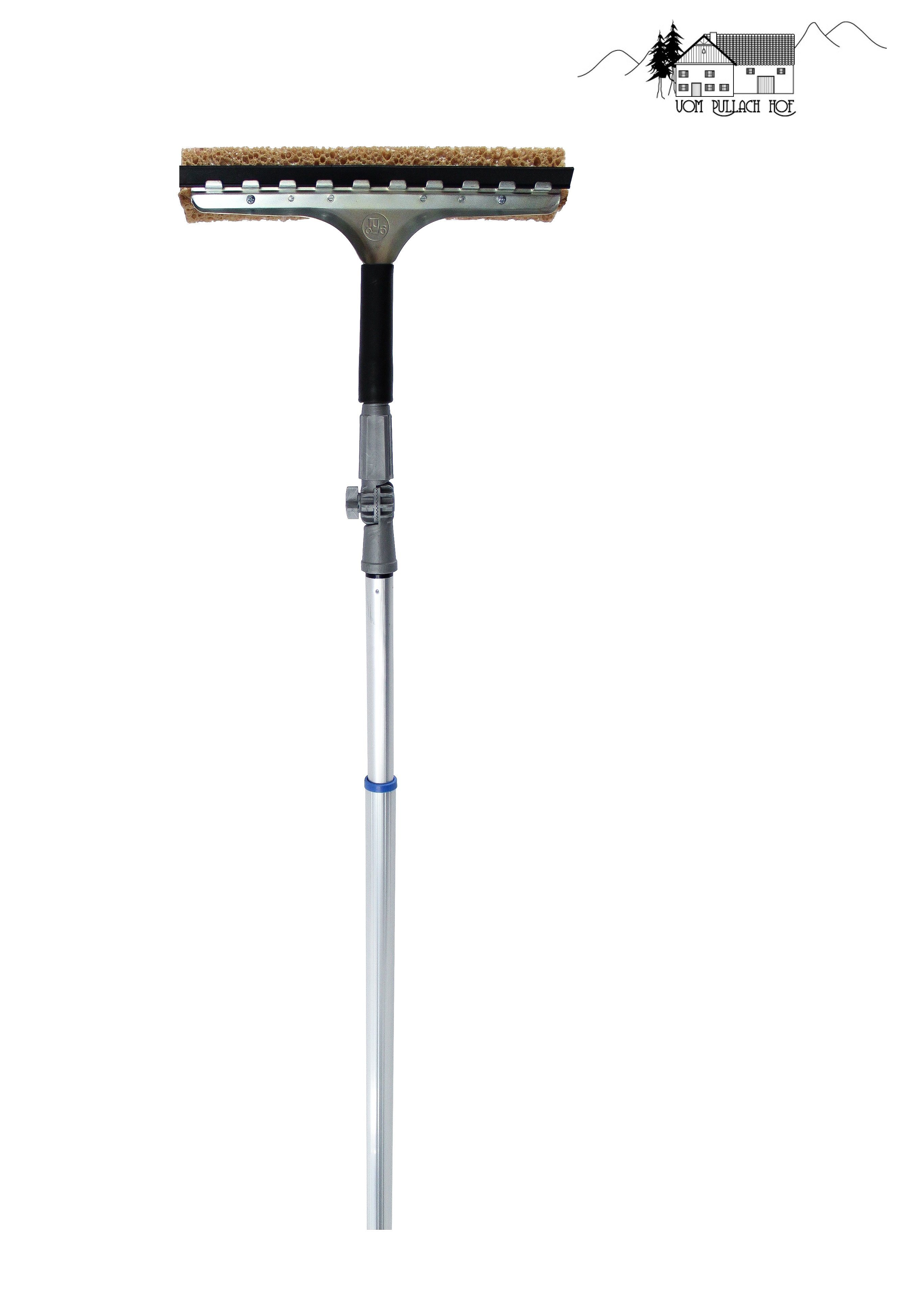 vom Pullach Hof Teleskopstiel Teleskopstange 4m Fensterwischer Aufsatz Abziehlippe brauner Schwamm, (1-St)