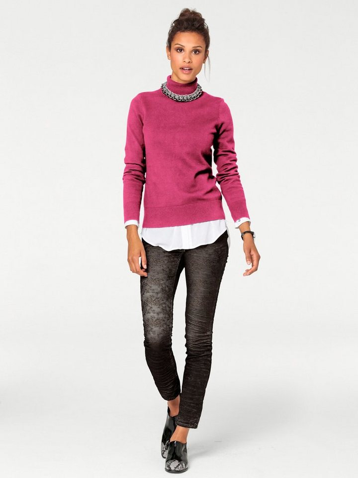 heine Strickpullover Rollkragen-Pullover Langarm Feinstrick