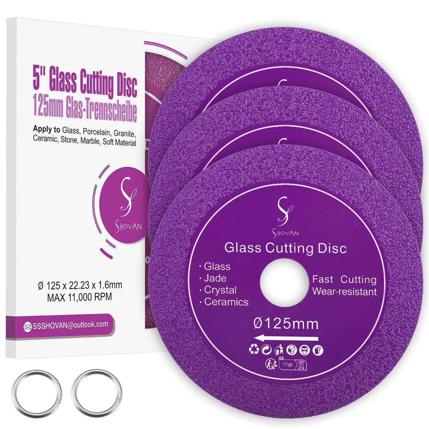 LuxusKollektion Diamanttrennscheibe 3 Stück Diamantscheibe 125 mm für Winkelschleifer, Glas Keramik Marmor