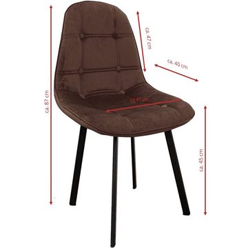 TRISENS Polsterstuhl Kassandra (2, 4, 6 oder 8 Stühle in einer Farbe, 2 St), Essstuhl abgesteppt ohne Armlehnen Küchenstuhl in Samt und Leder-Optik
