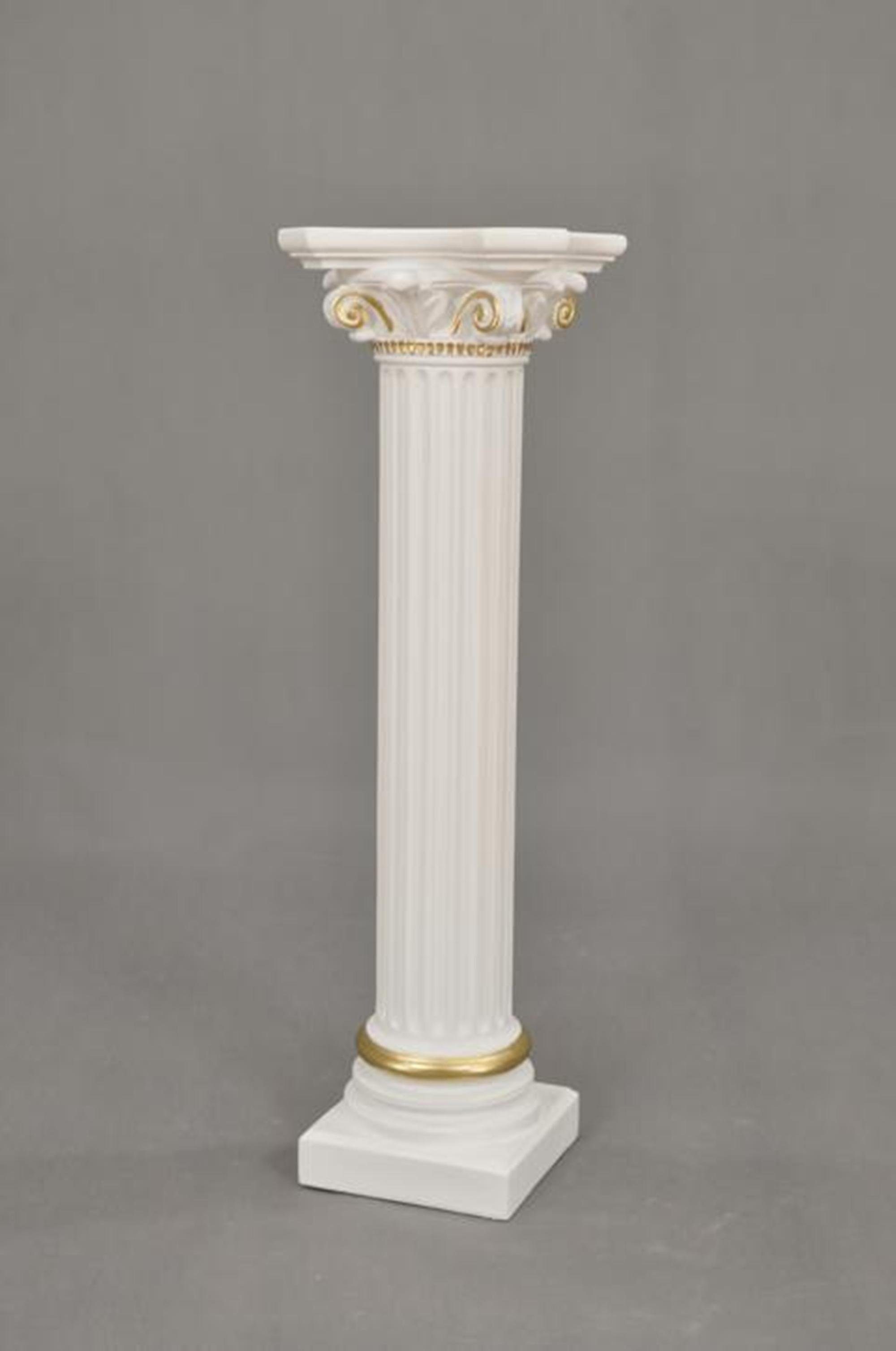 JVmoebel Dekosäule Klassische Marmor-Säule mit Goldakzenten, Made in Europa