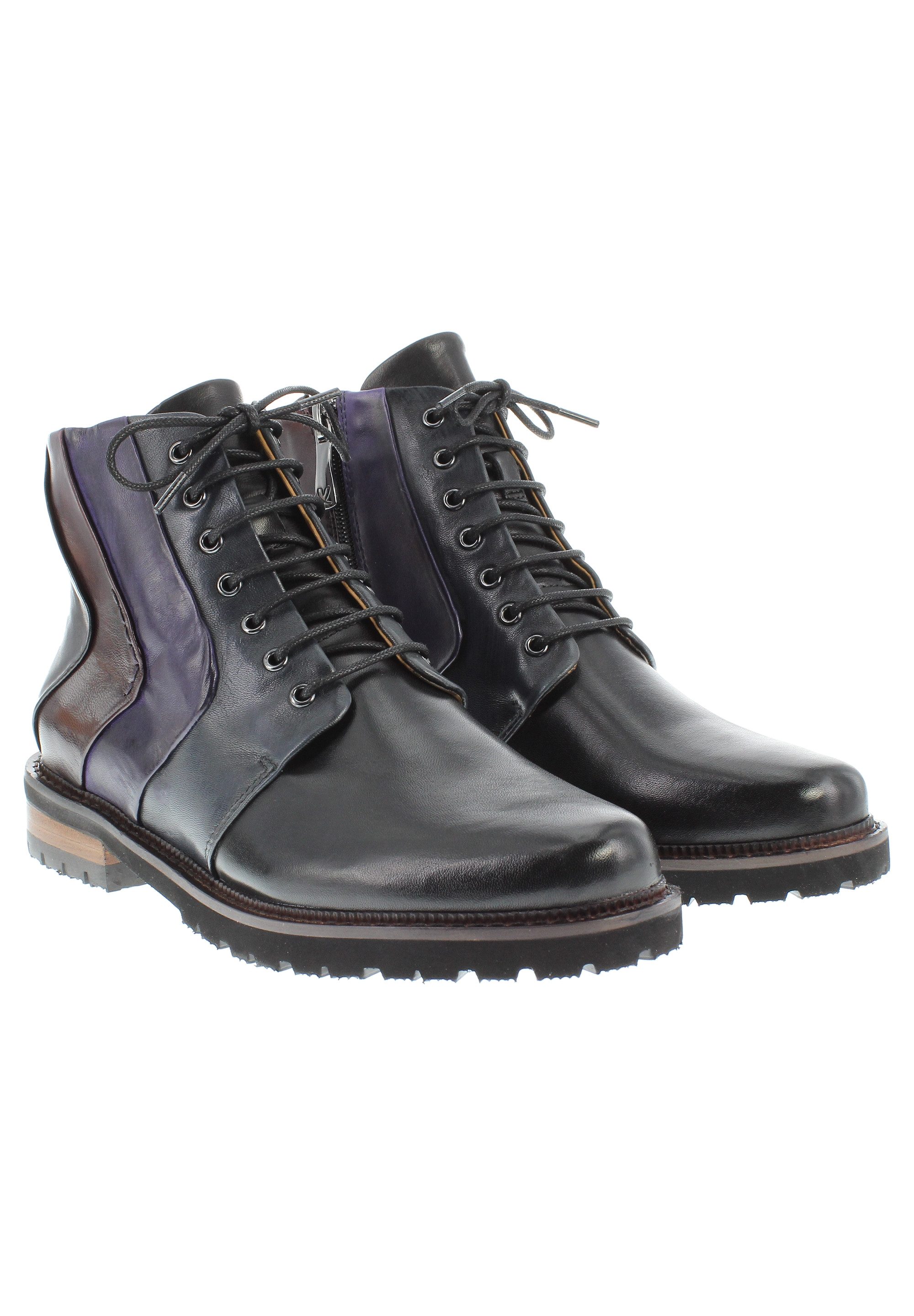 Everybody NALY - lässige Patchwork Stiefelette Schnürstiefelette
