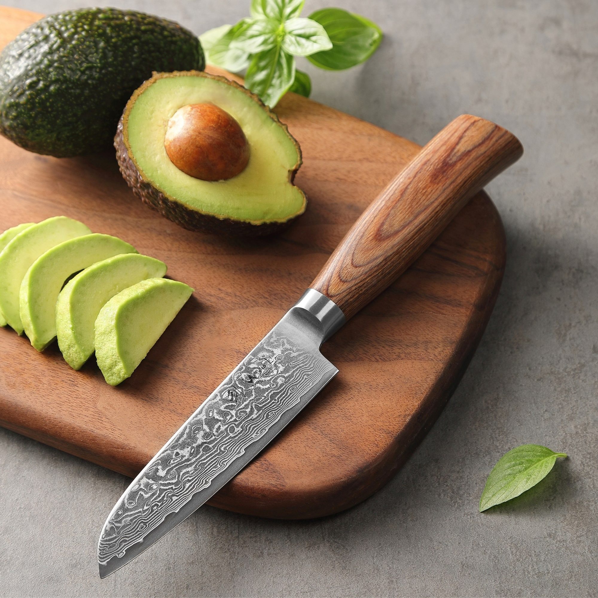 Wakoli Damastmesser EDIB Pro Damast Santoku Messer Küchenmesser 11cm Klinge Pakkaholzgriff, Aus 67 Lagen Damaststahl, VG-10 Stahlkern – Bild 5 von 5