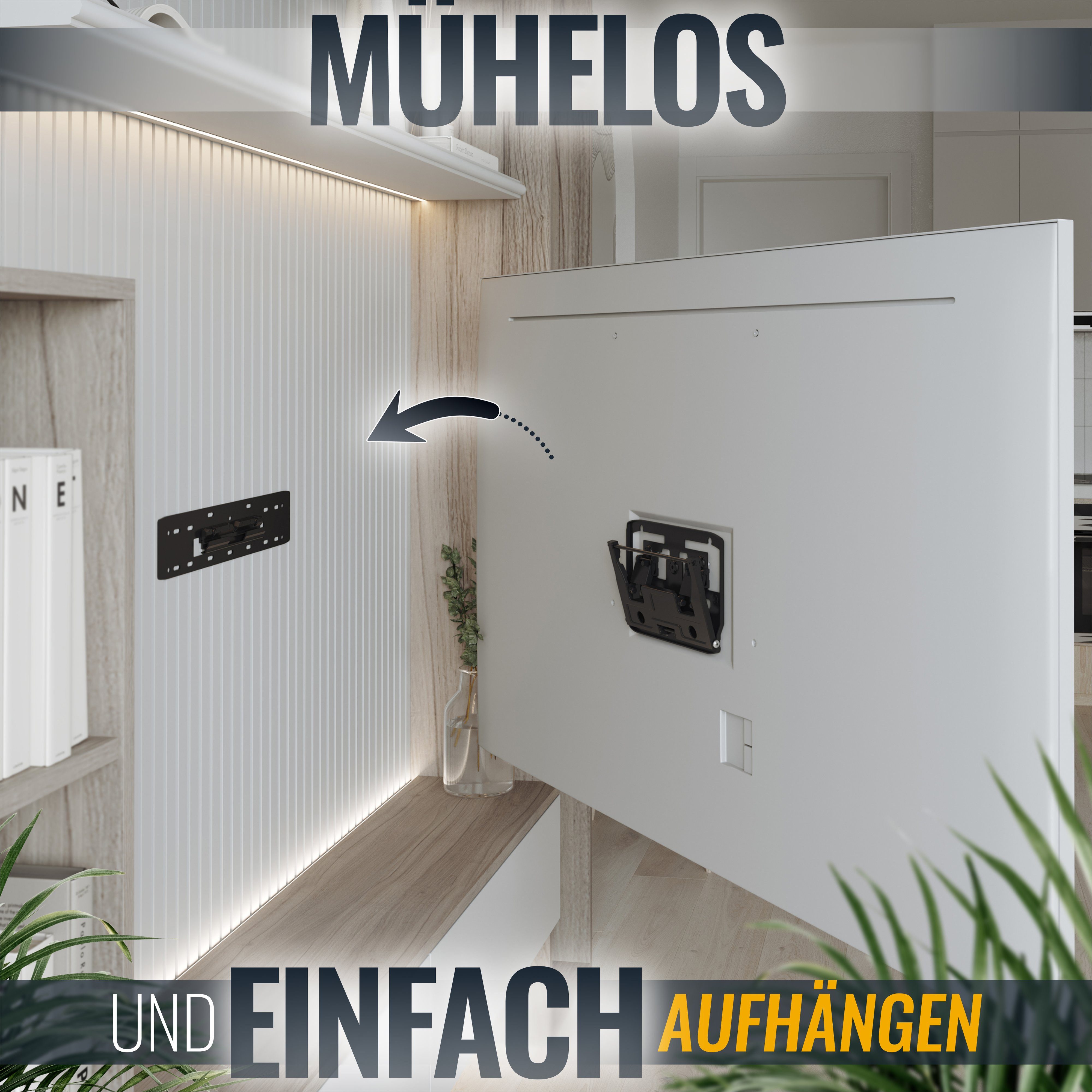 RICOO TV-Wandhalterung No-gap TV Wandhalterungen für Samsung QLED Q7 Q8 Q9 SQ75, (bis 75 Zoll, Q7, Q8 & Q9, 1-tlg., 50 kg Belastbarkeit, QLED Bildschirme mit 75"/191cm I Ultraflach, No Gap Wand Halter für 75" Samsung Q7 Q8 Q9 QLED Fernseher slim flach)