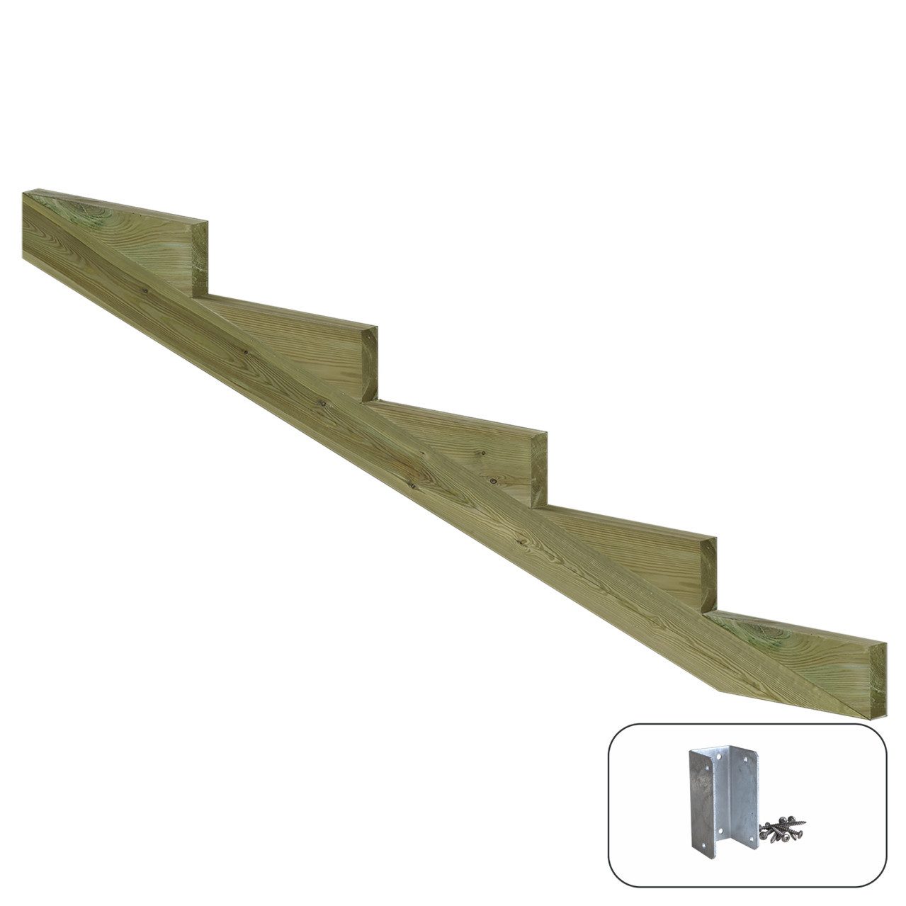 PLUS Außentreppe Plus Treppenwange Kiefer 13 cm Stufenhöhe mit